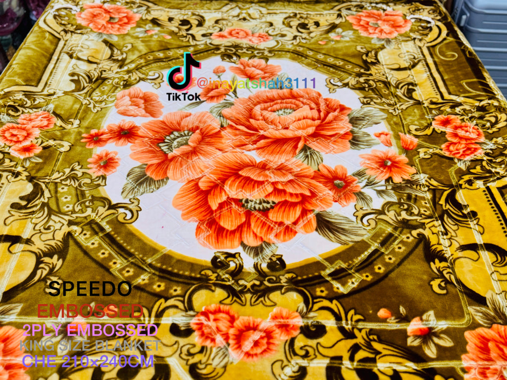 Speedo Embossed 2-Ply King Size Blanket (210×240 CM)