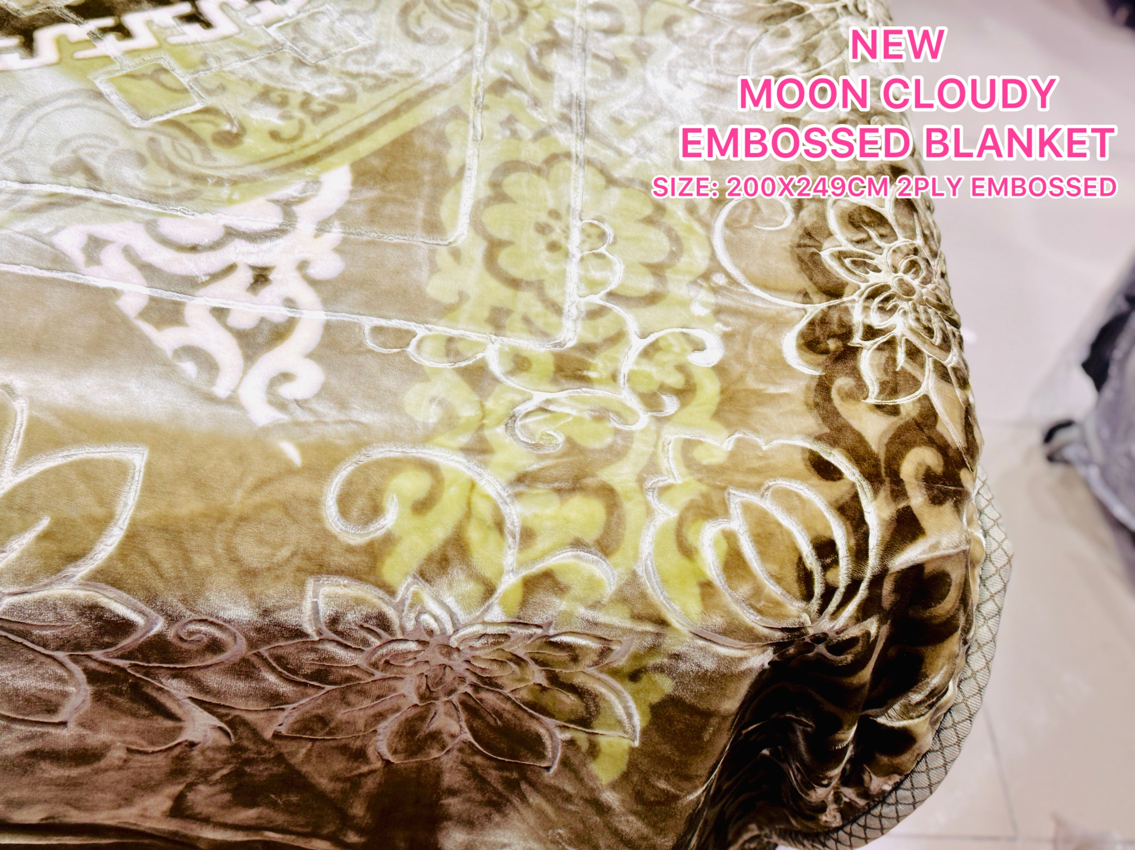 NEW Moon Cloudy Embossed Blanket – 2 Ply | Size 200 × 240 CM