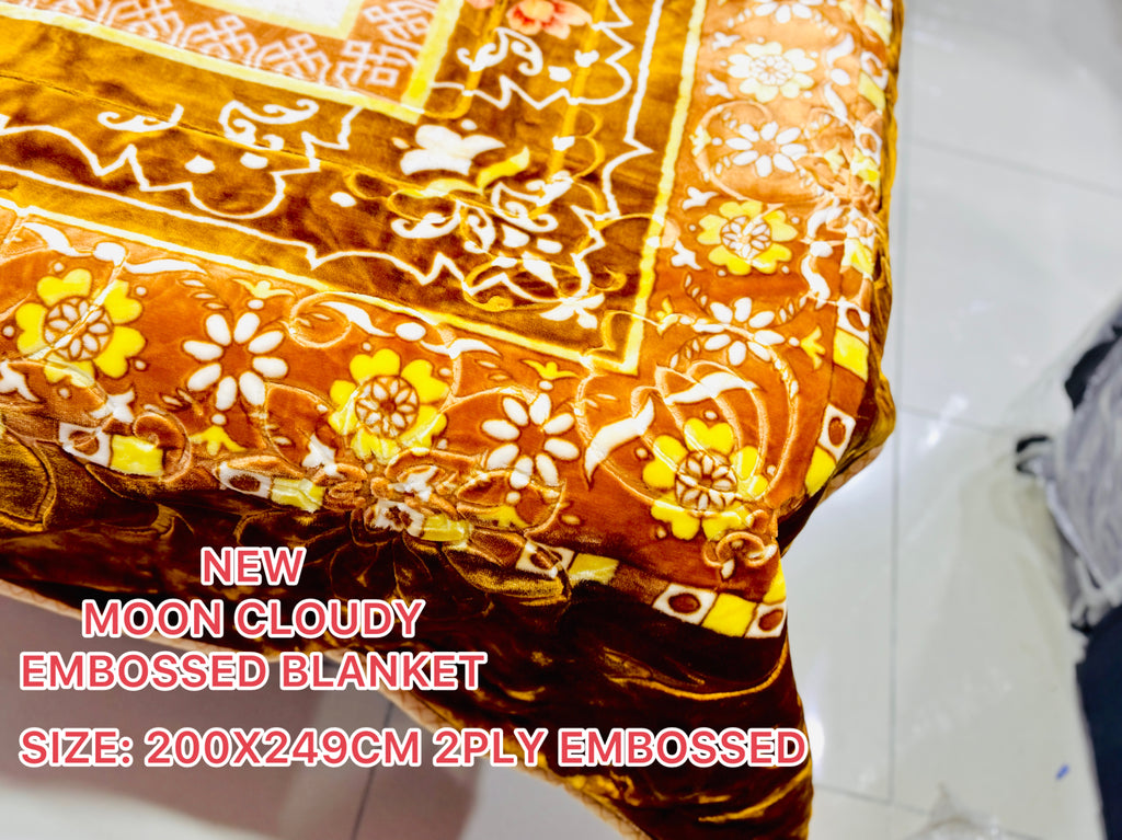 NEW Moon Cloudy Embossed Blanket – 2 Ply | Size 200 × 240 CM