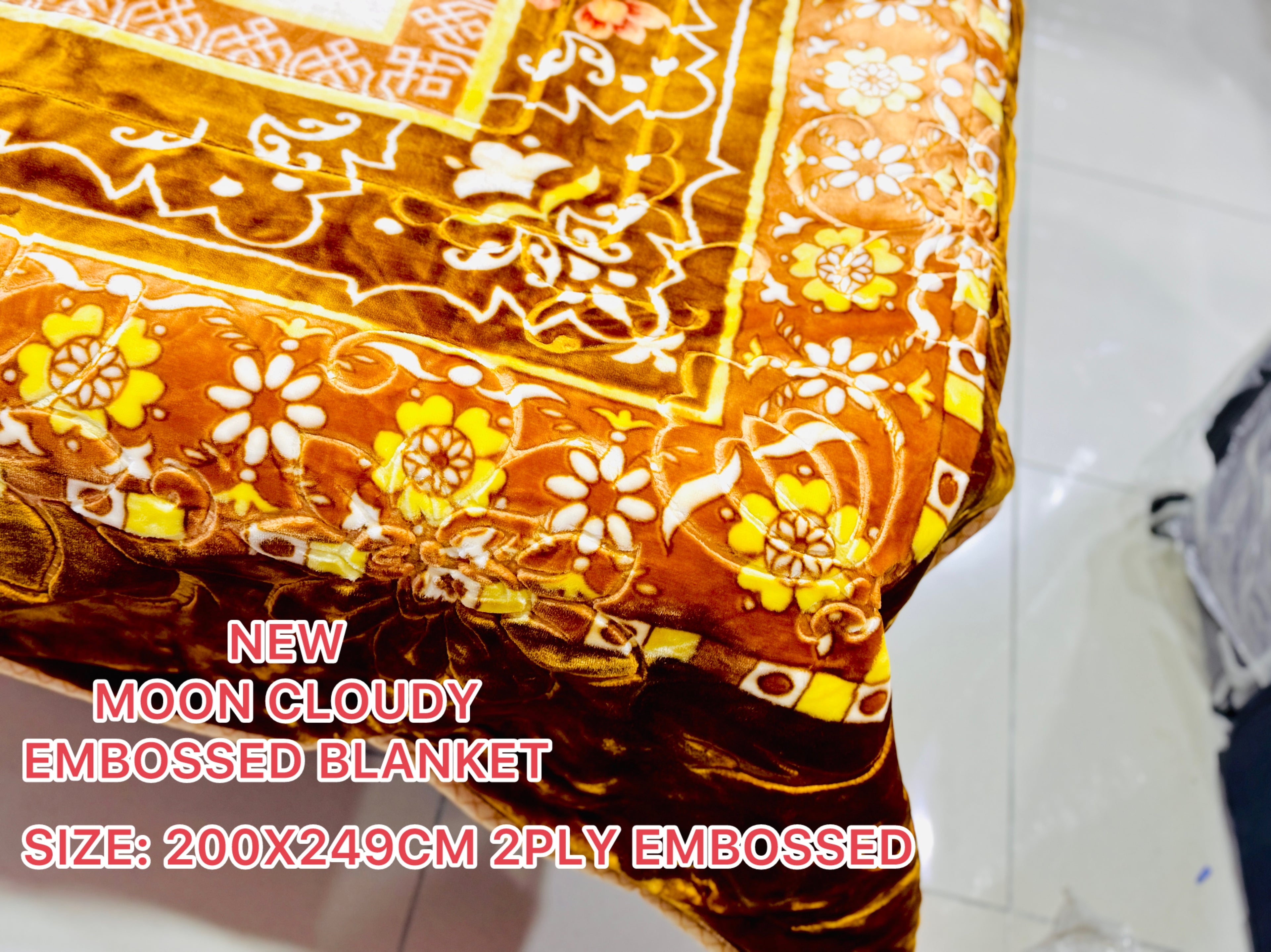 NEW Moon Cloudy Embossed Blanket – 2 Ply | Size 200 × 240 CM