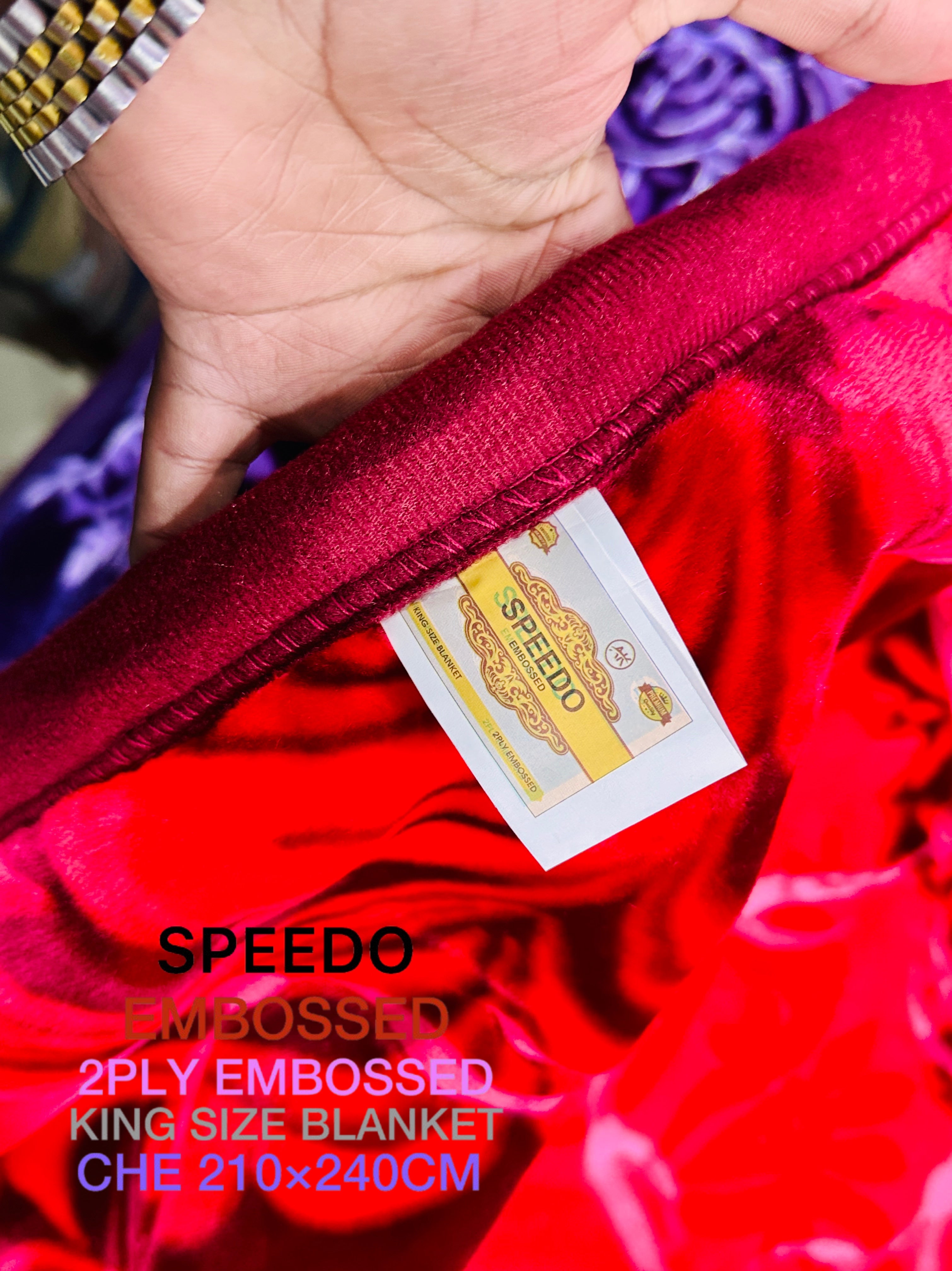 Speedo Embossed 2-Ply King Size Blanket (210×240 CM)