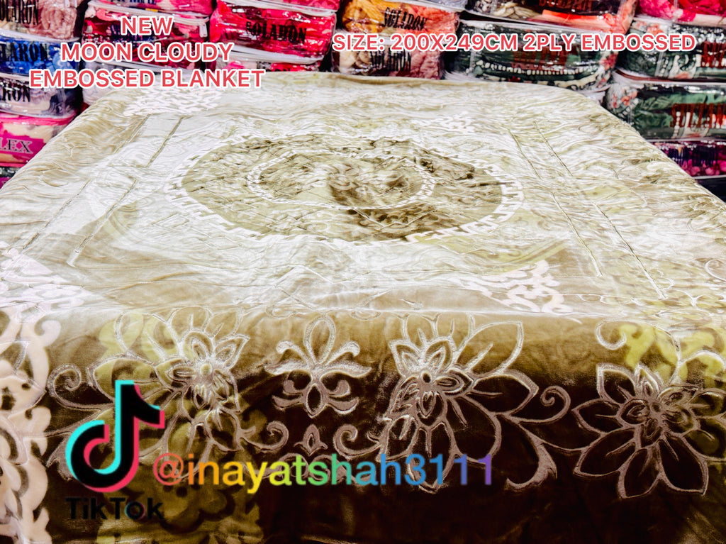 NEW Moon Cloudy Embossed Blanket – 2 Ply | Size 200 × 240 CM