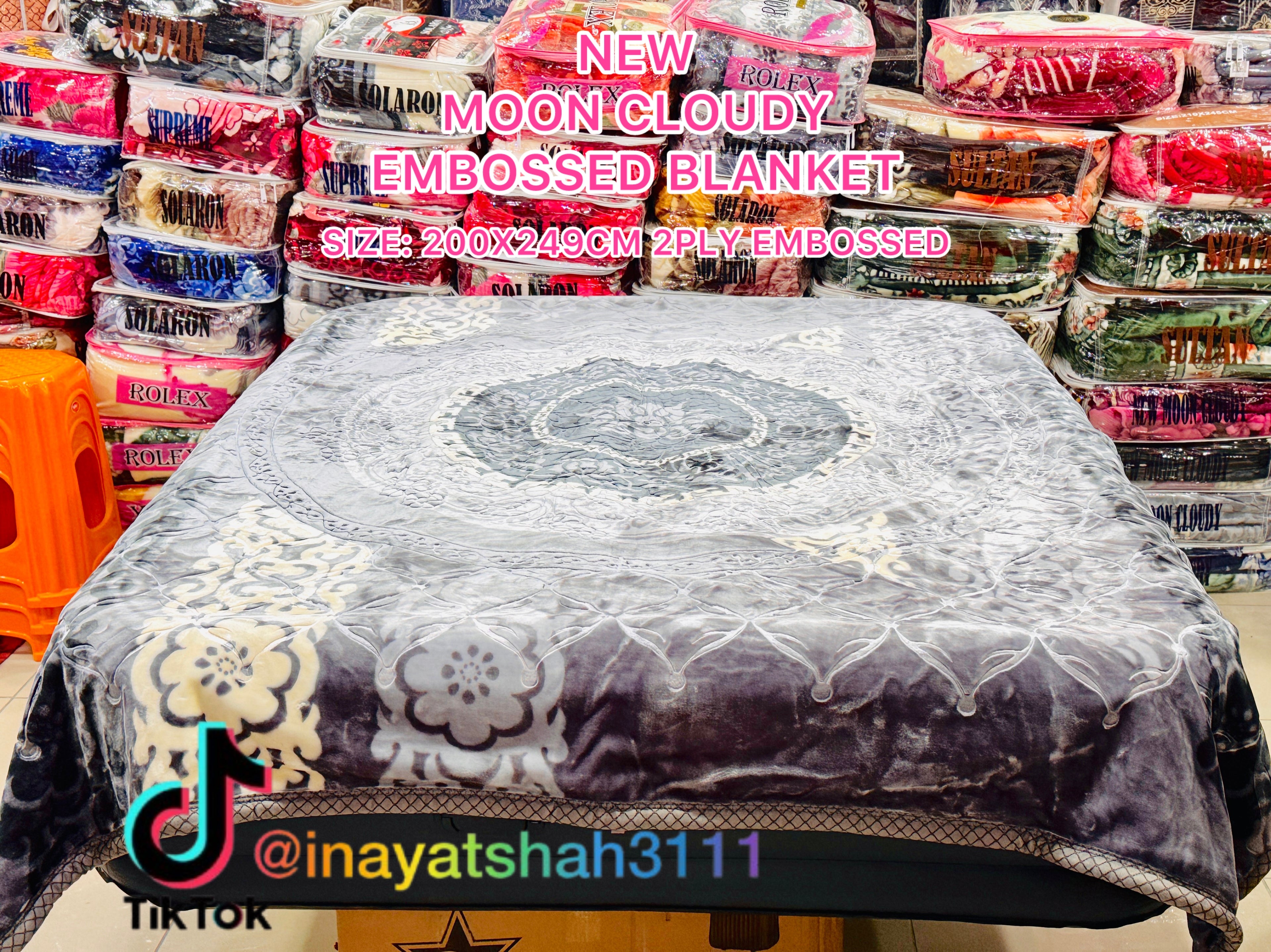NEW Moon Cloudy Embossed Blanket – 2 Ply | Size 200 × 240 CM
