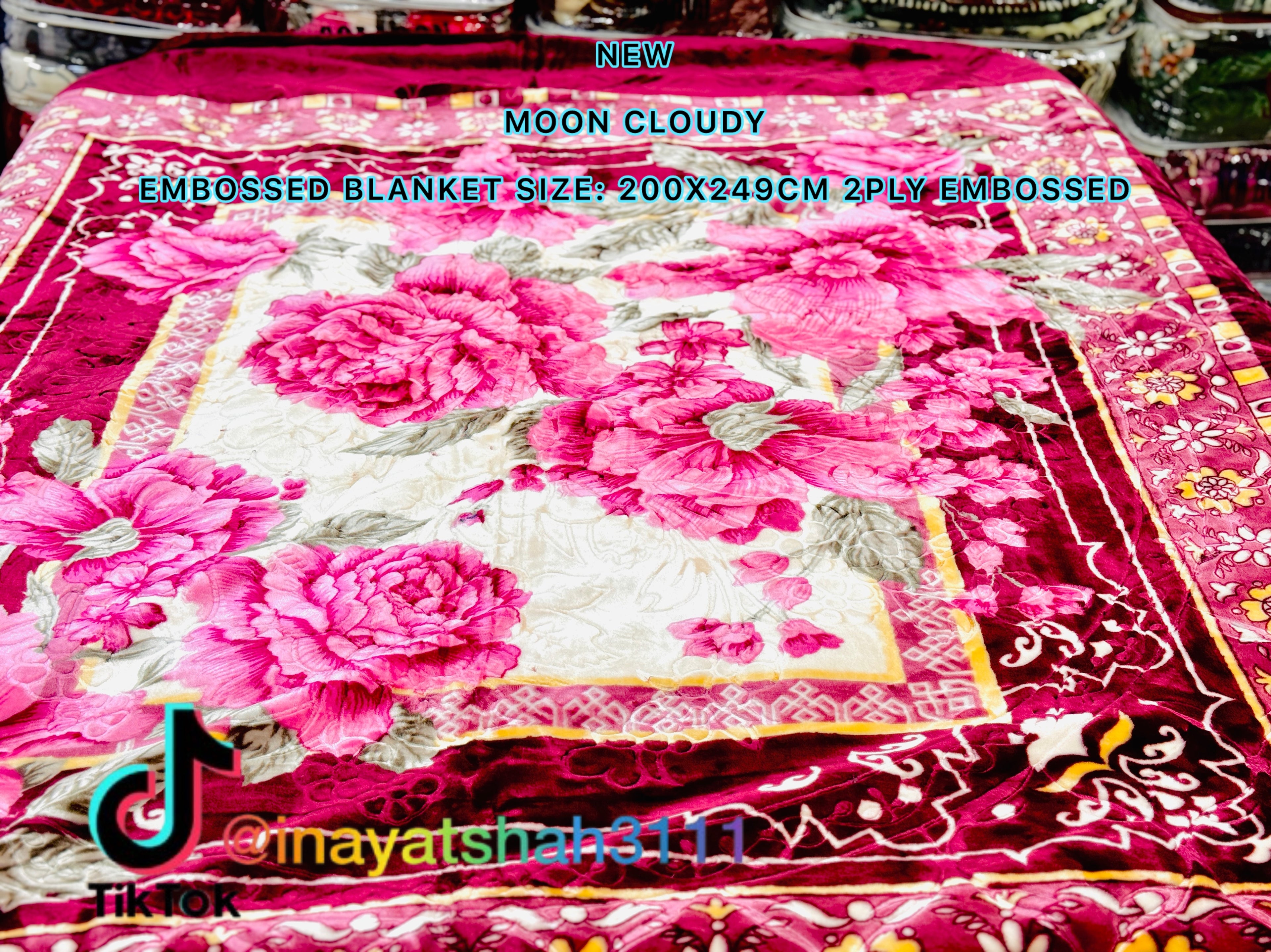 NEW Moon Cloudy Embossed Blanket – 2 Ply | Size 200 × 240 CM