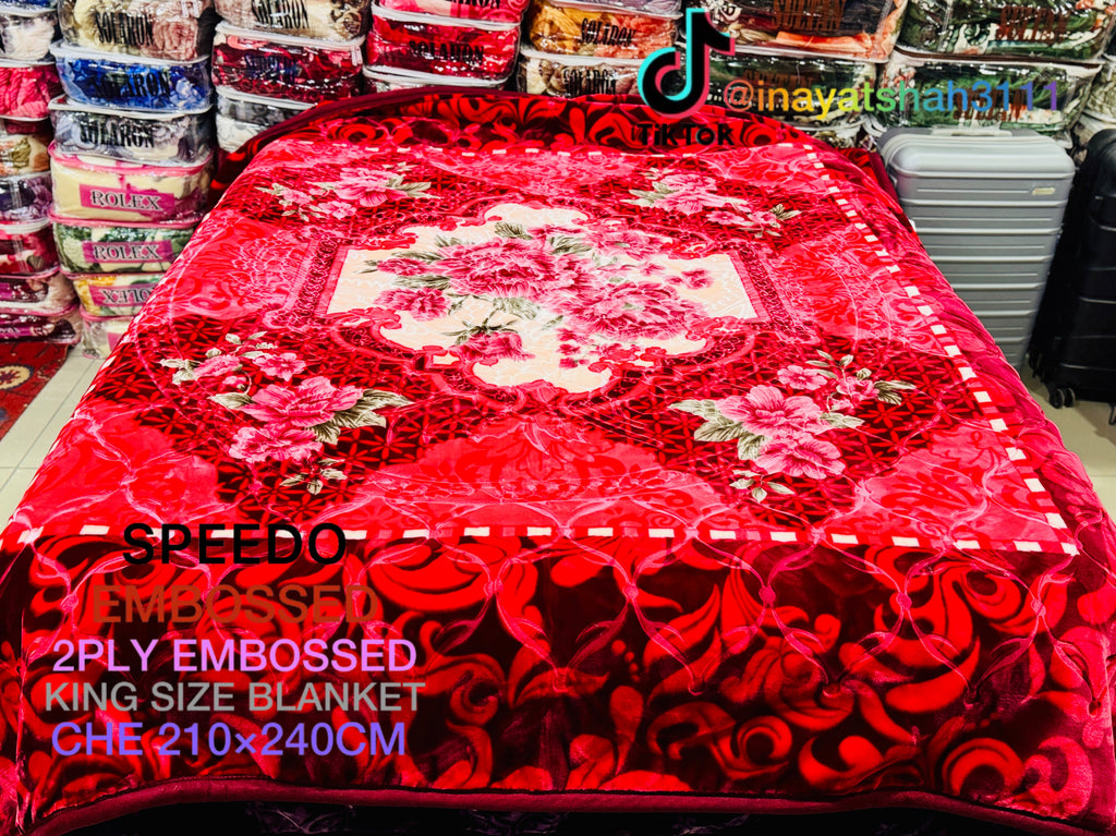 Speedo Embossed 2-Ply King Size Blanket (210×240 CM)