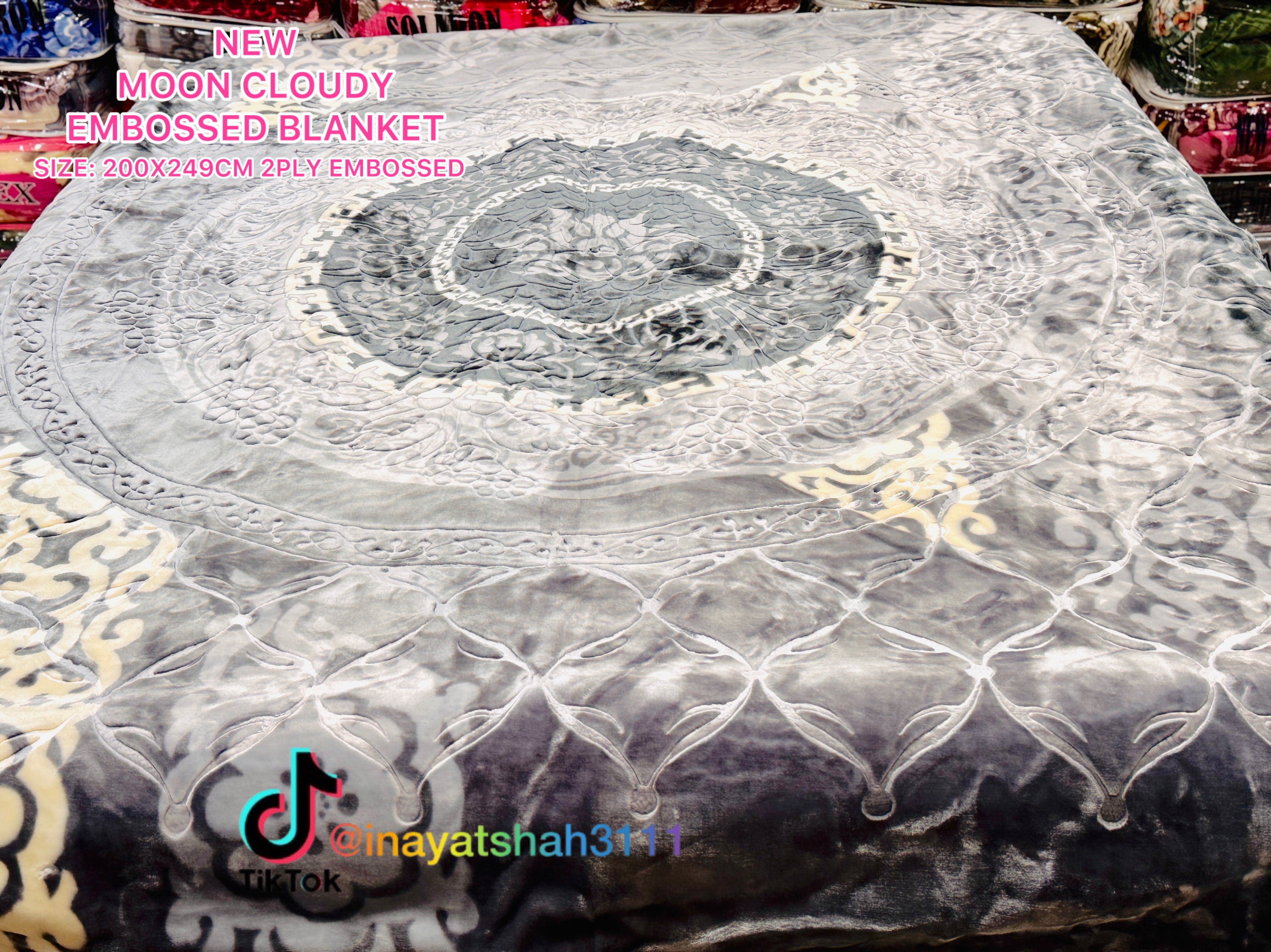 NEW Moon Cloudy Embossed Blanket – 2 Ply | Size 200 × 240 CM