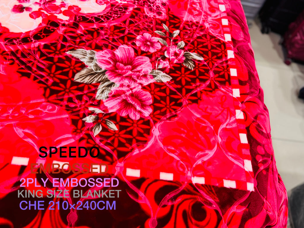 Speedo Embossed 2-Ply King Size Blanket (210×240 CM)