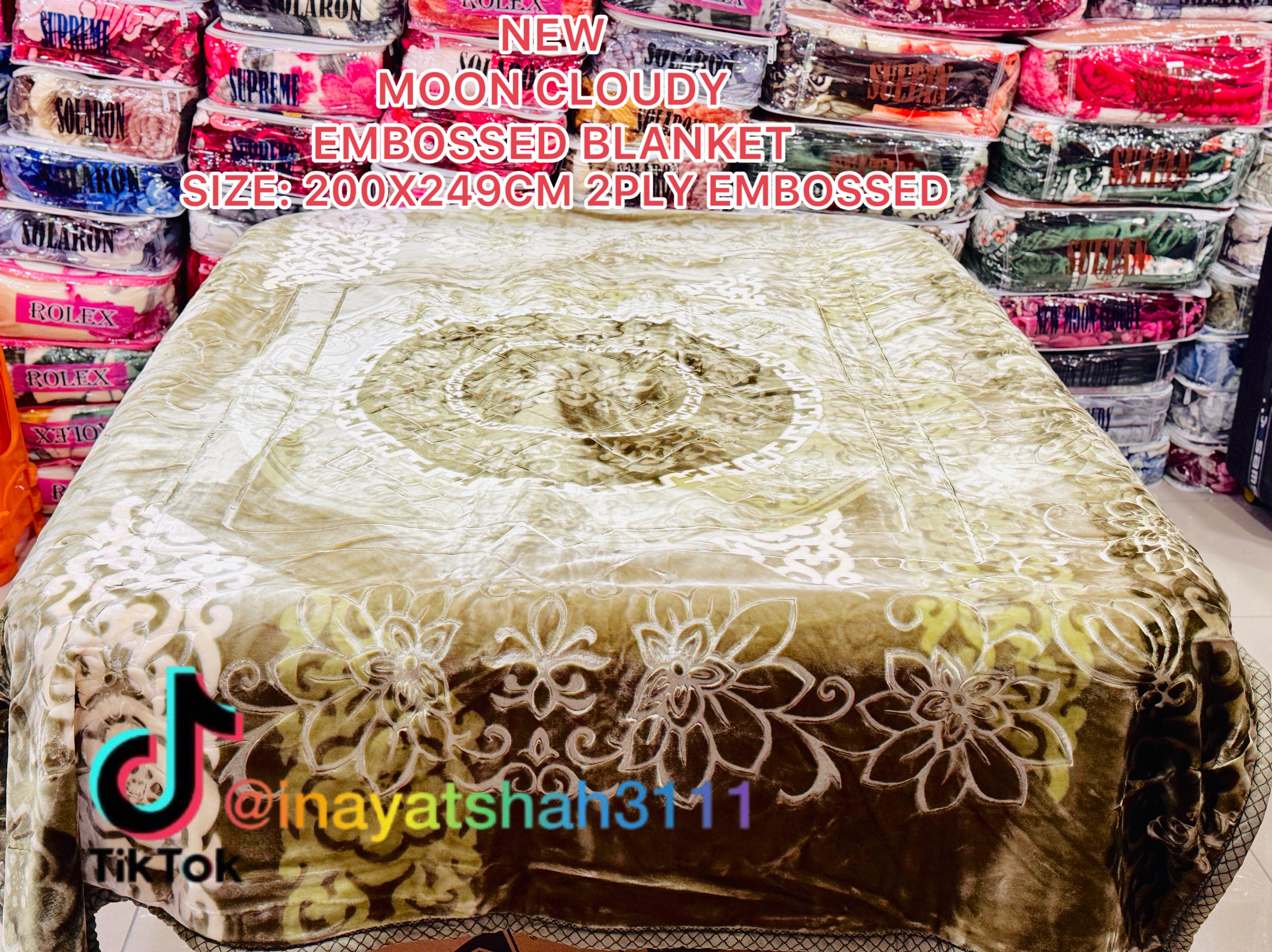 NEW Moon Cloudy Embossed Blanket – 2 Ply | Size 200 × 240 CM