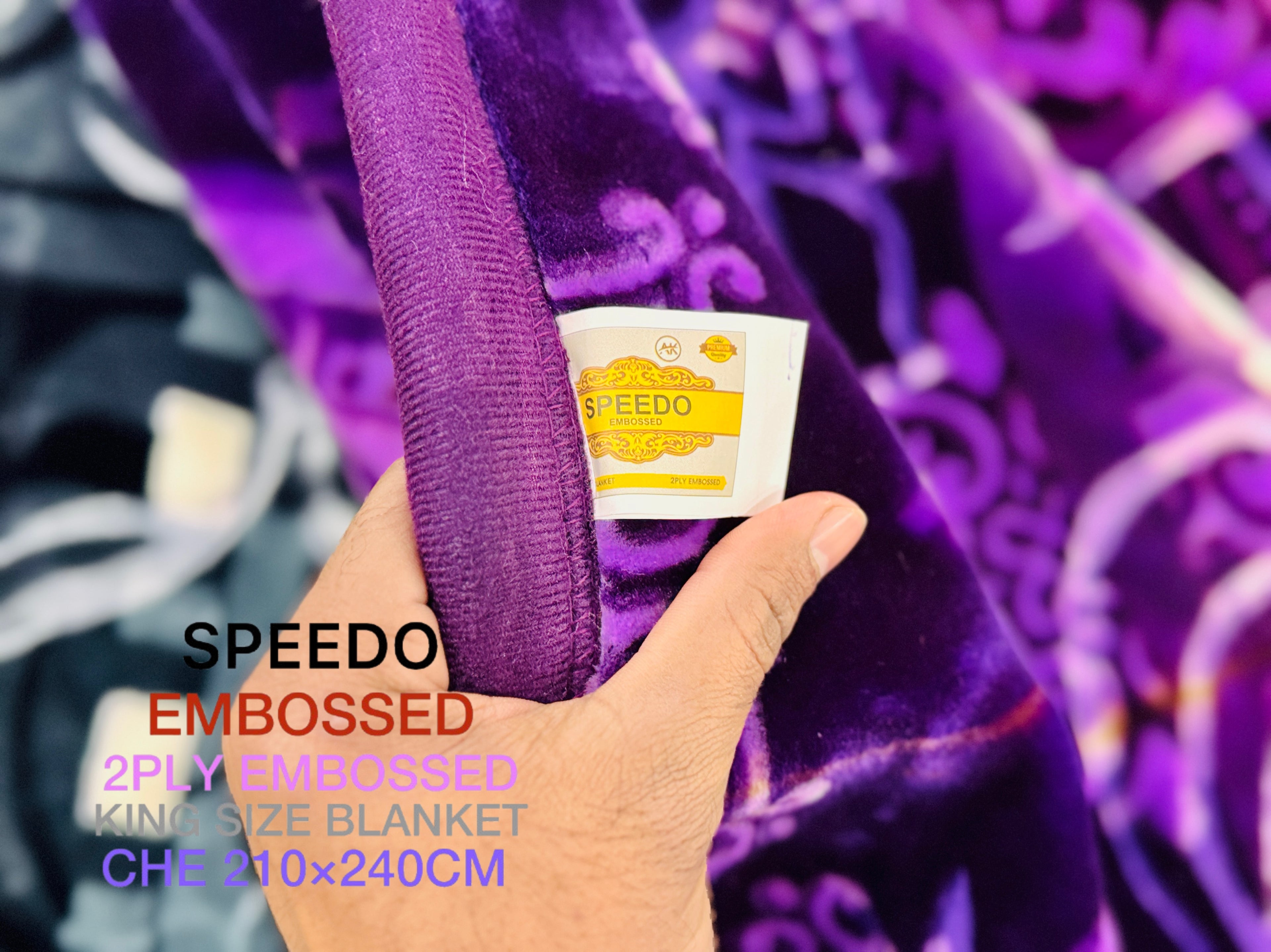 Speedo Embossed 2-Ply King Size Blanket (210×240 CM)