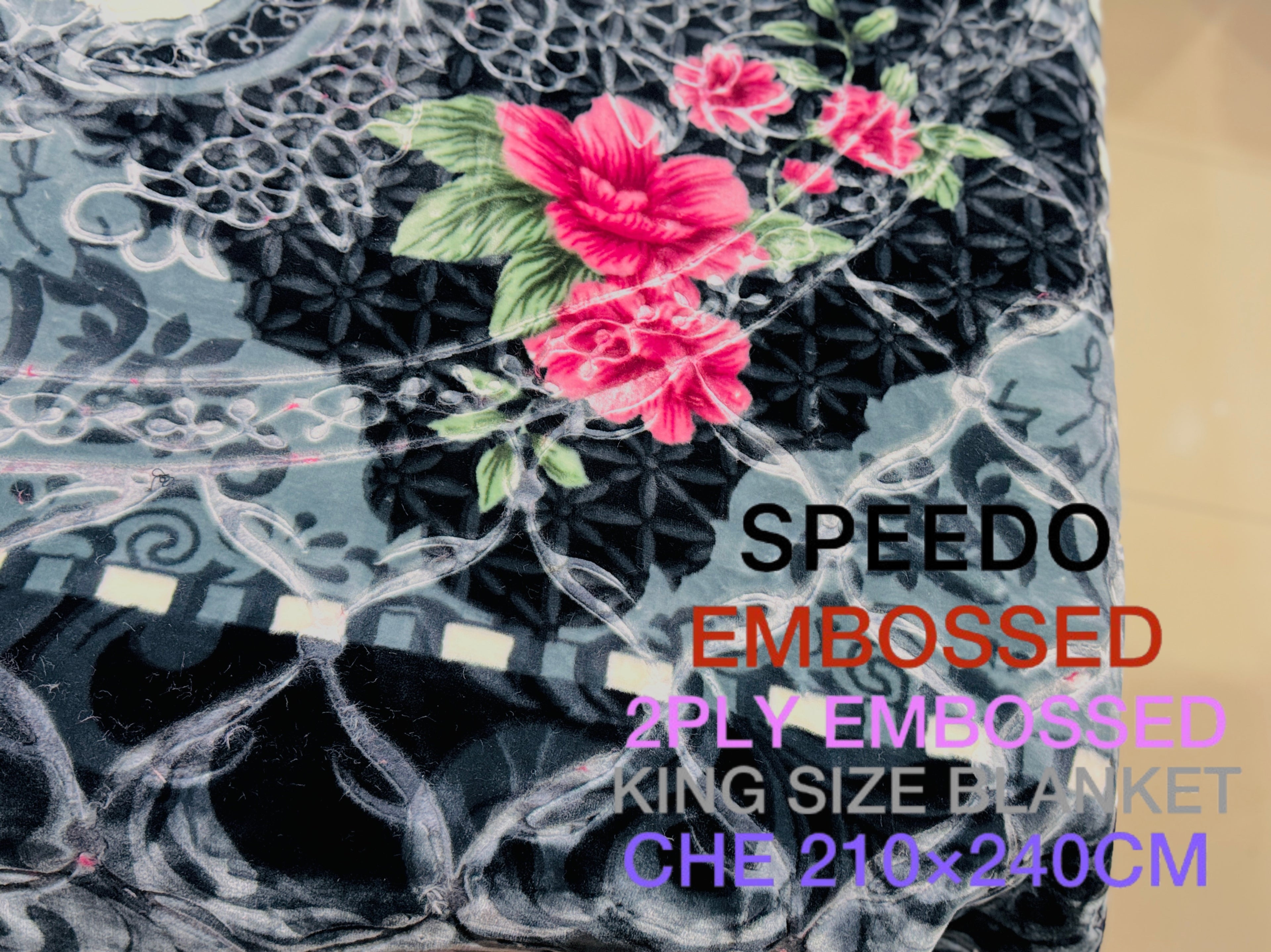 Speedo Embossed 2-Ply King Size Blanket (210×240 CM)