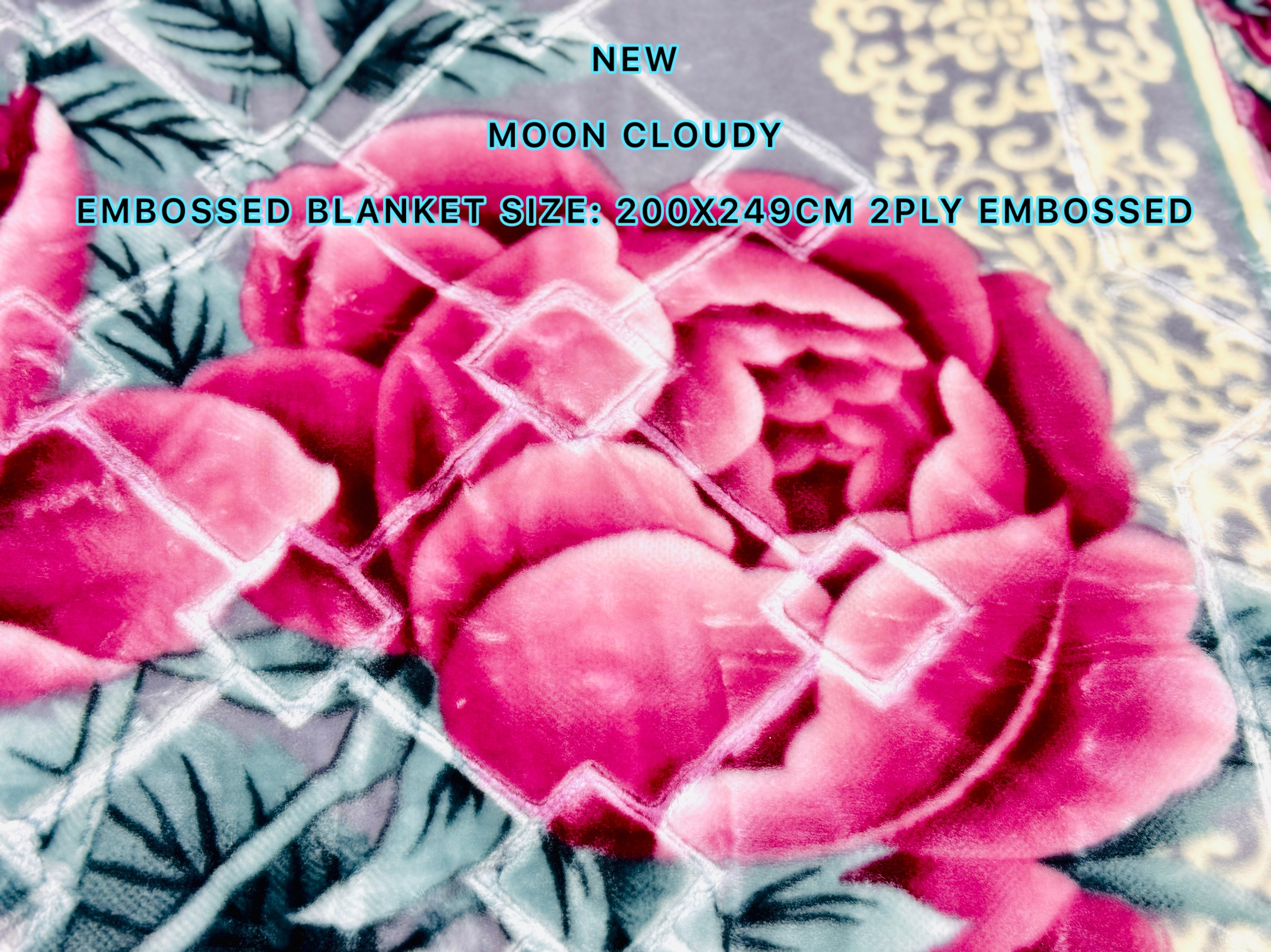 NEW Moon Cloudy Embossed Blanket – 2 Ply | Size 200 × 240 CM