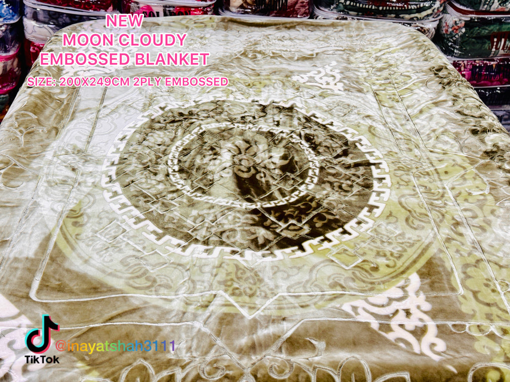 NEW Moon Cloudy Embossed Blanket – 2 Ply | Size 200 × 240 CM