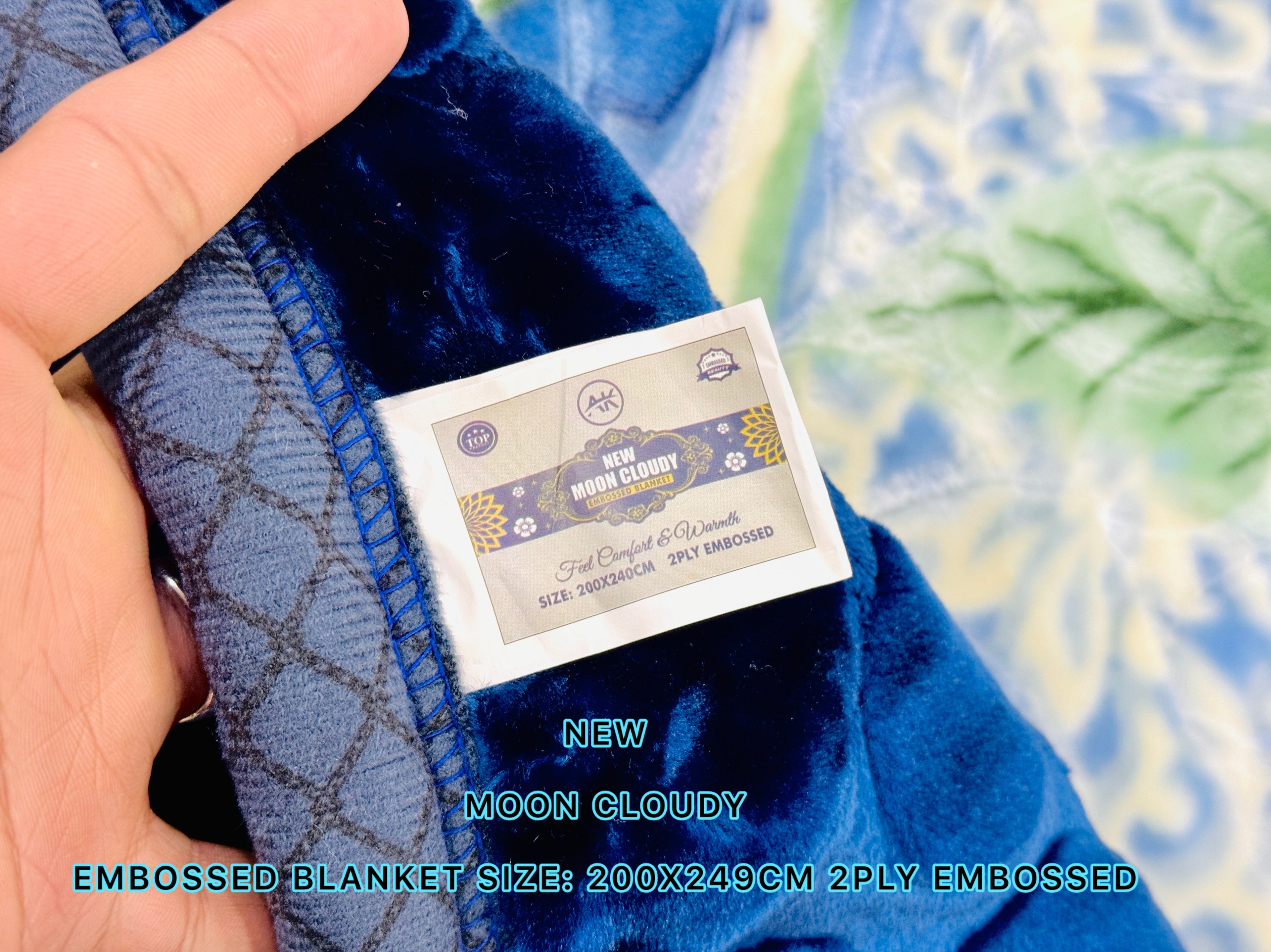NEW Moon Cloudy Embossed Blanket – 2 Ply | Size 200 × 240 CM