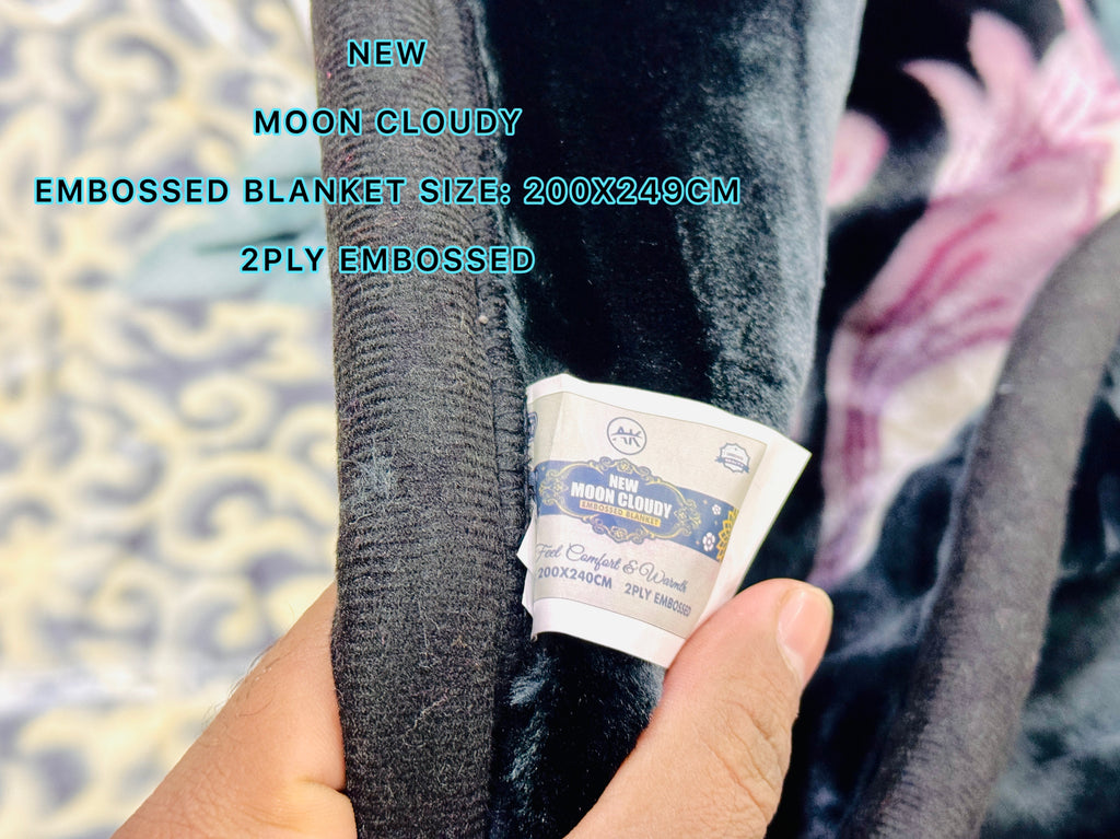 NEW Moon Cloudy Embossed Blanket – 2 Ply | Size 200 × 240 CM