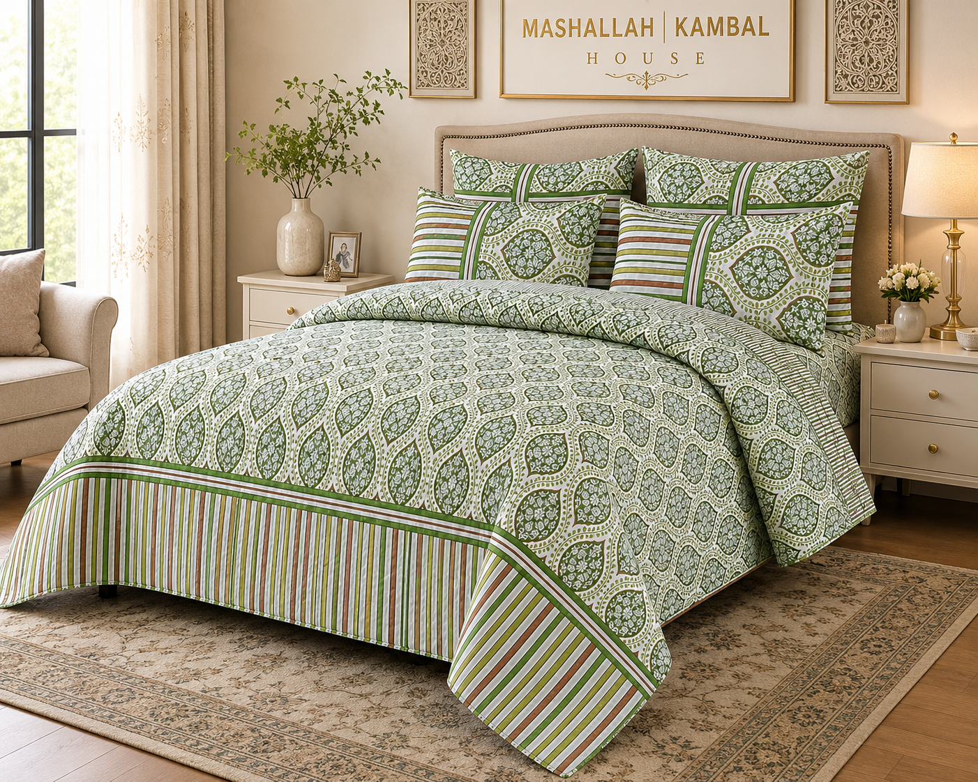 “Luxury hotel-style comforter set”