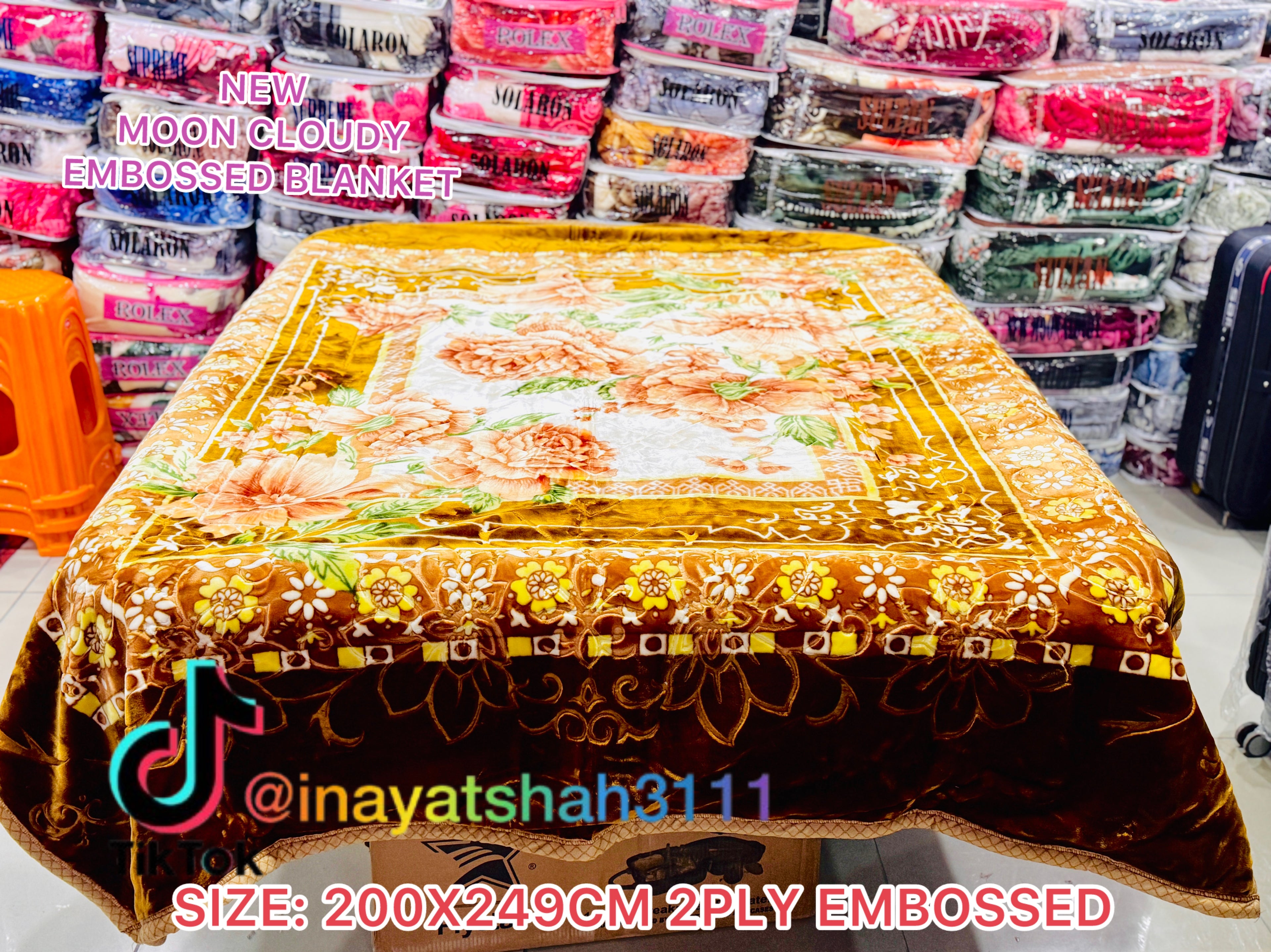 NEW Moon Cloudy Embossed Blanket – 2 Ply | Size 200 × 240 CM