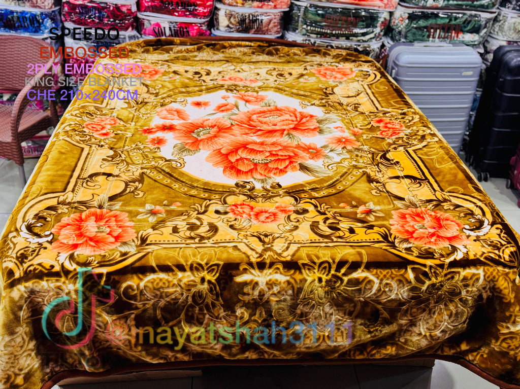 Speedo Embossed 2-Ply King Size Blanket (210×240 CM)