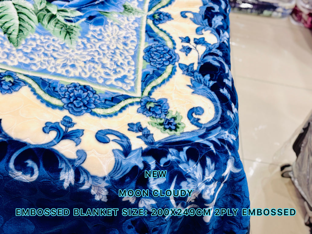 NEW Moon Cloudy Embossed Blanket – 2 Ply | Size 200 × 240 CM