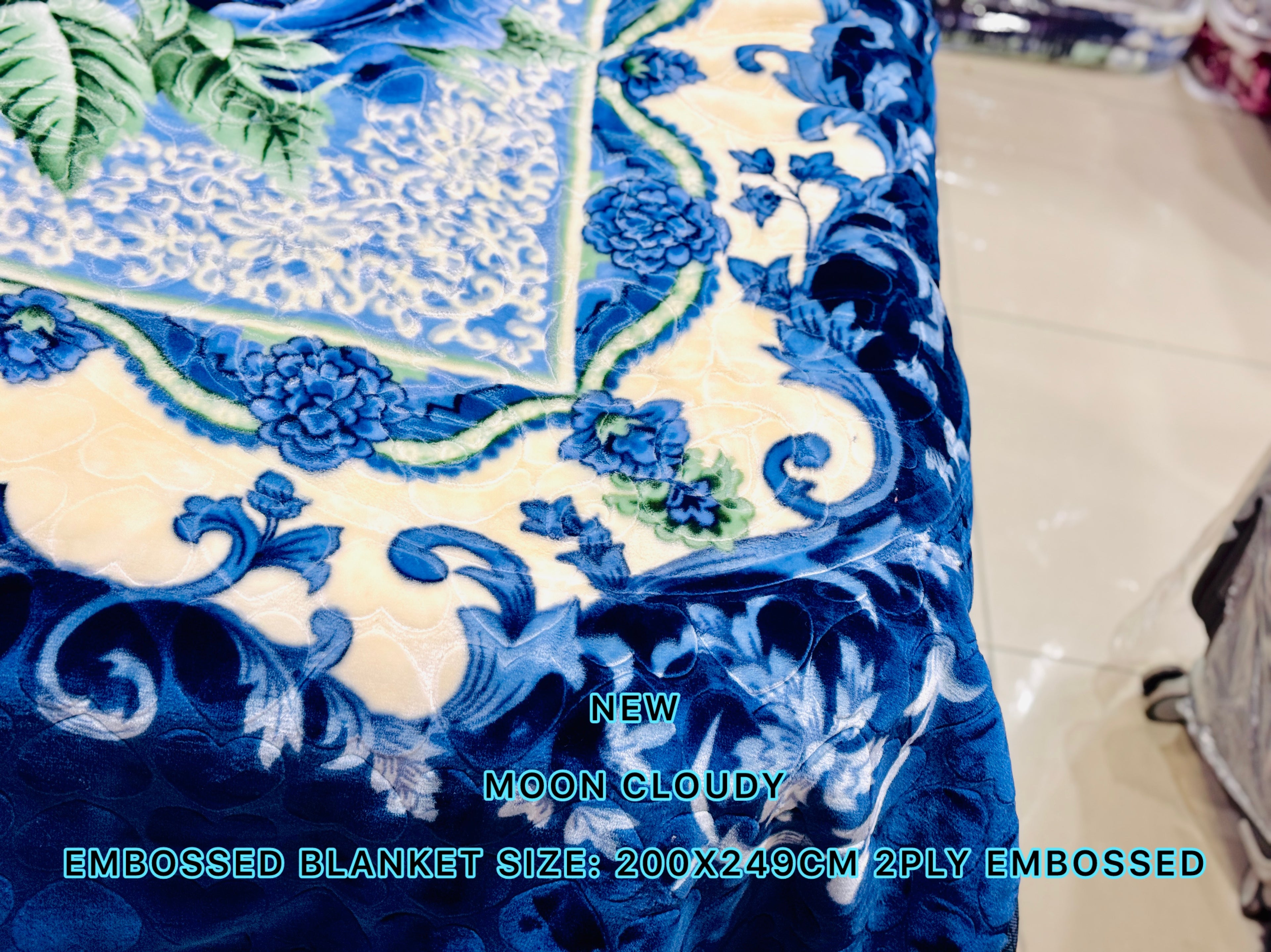 NEW Moon Cloudy Embossed Blanket – 2 Ply | Size 200 × 240 CM