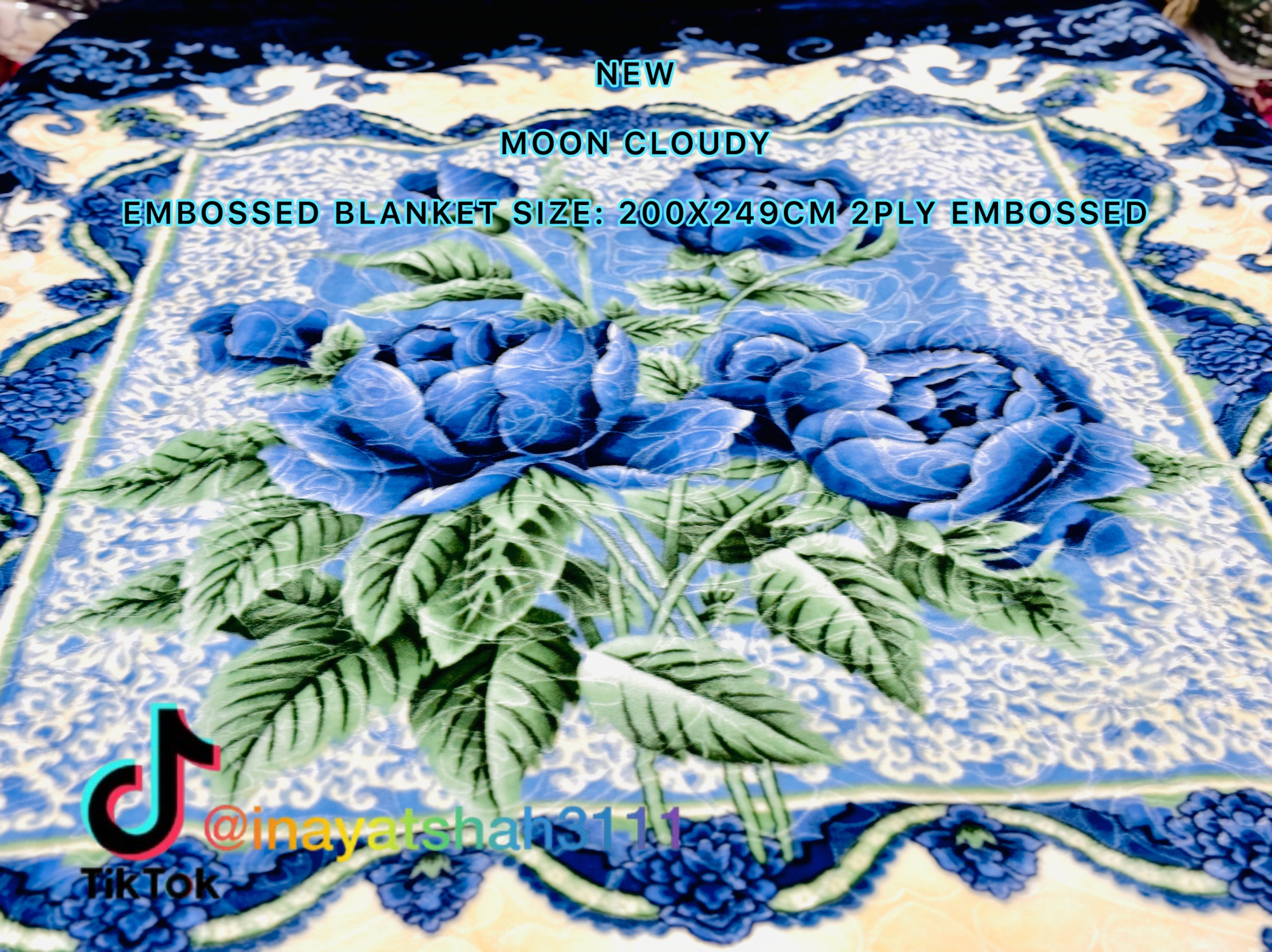 NEW Moon Cloudy Embossed Blanket – 2 Ply | Size 200 × 240 CM