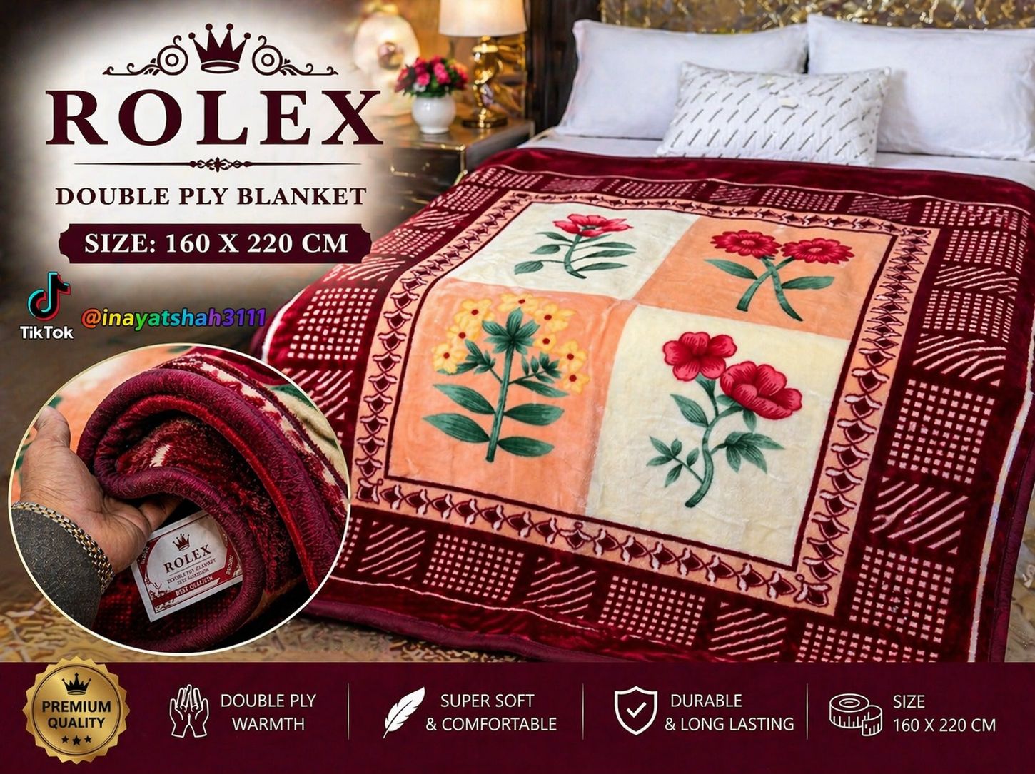 ROLEX Double Ply Blanket – Premium Soft Winter Blanket
