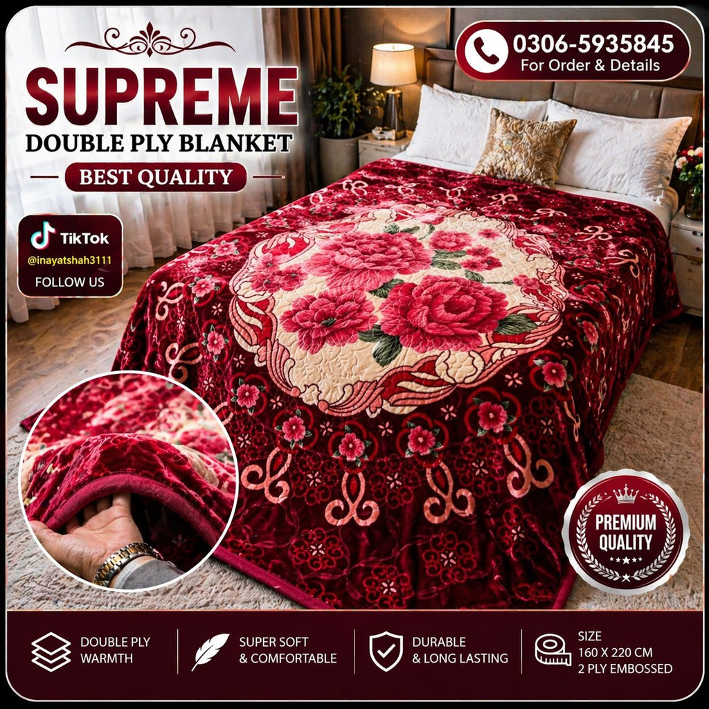 Ultra Soft Double Ply Blanket – Cozy Floral Winter Blanket
