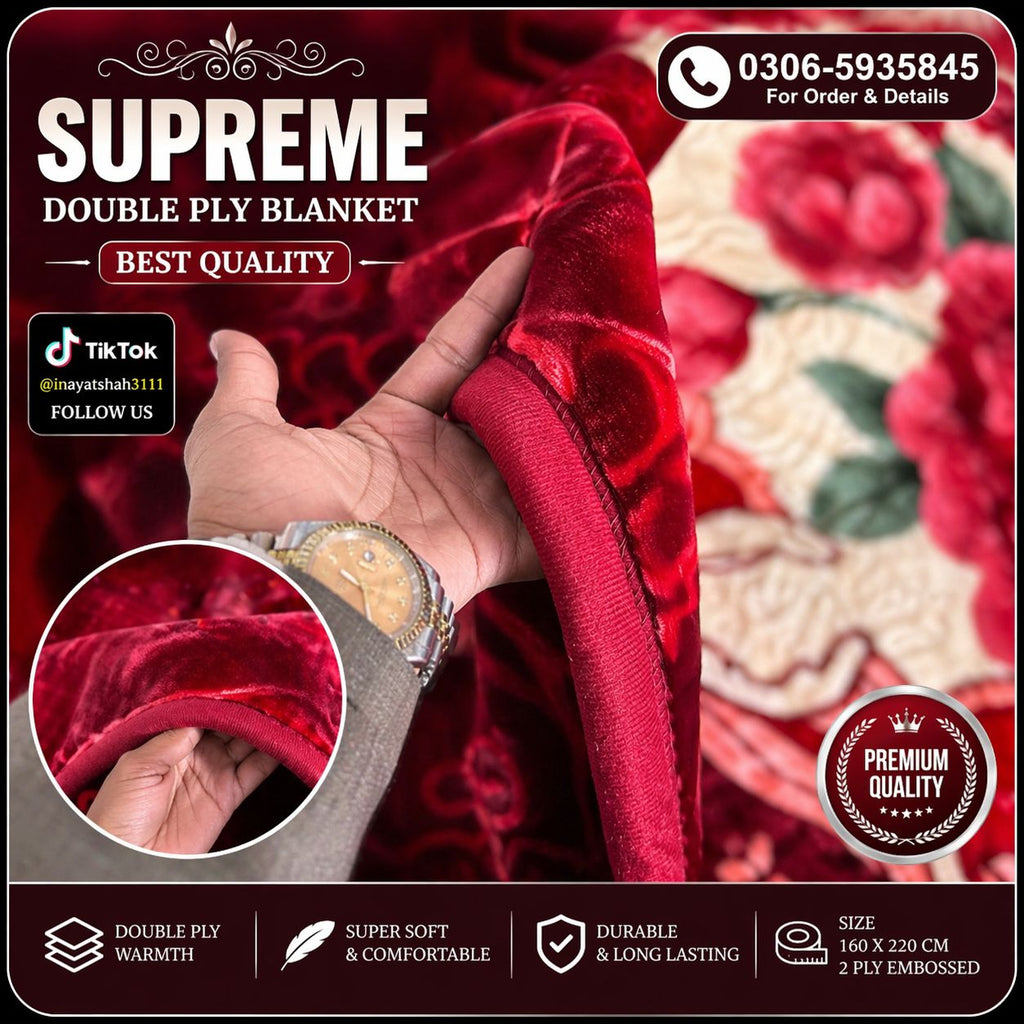 Ultra Soft Double Ply Blanket – Cozy Floral Winter Blanket