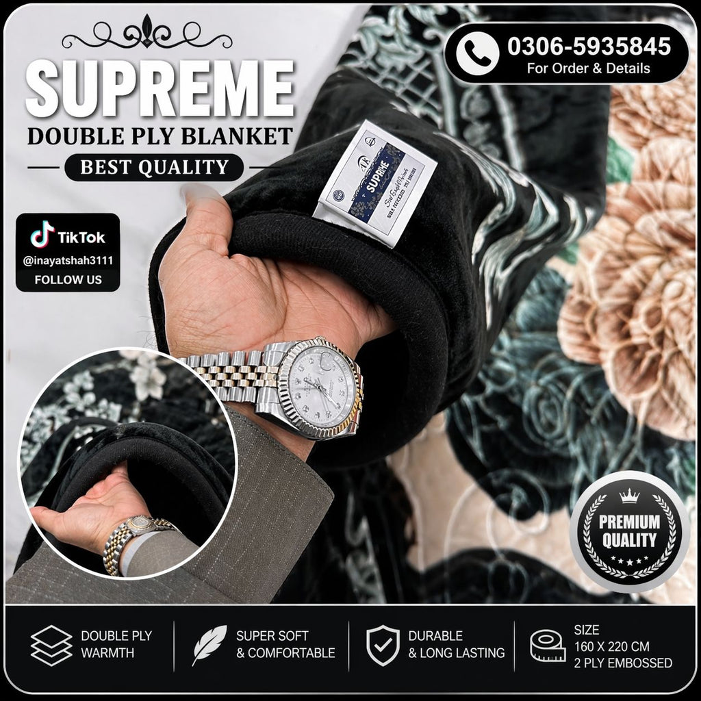 Premium Double Ply Blanket – Hotel Style Luxury Floral Blanket