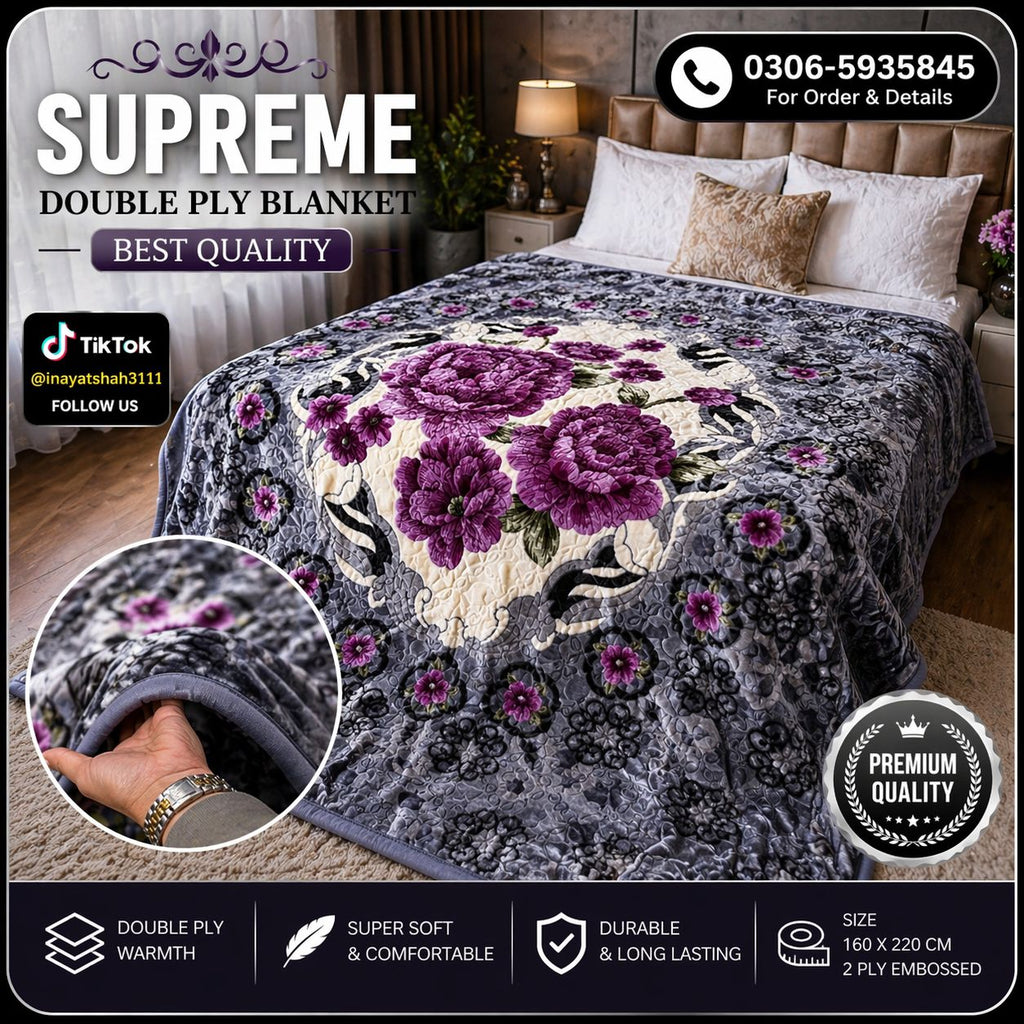 Double Ply Heavy Blanket – Durable Floral Winter Blanket