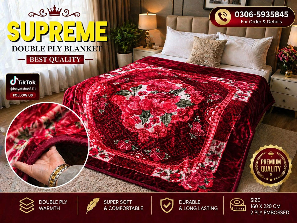 Heavy Double Ply Winter Blanket – Super Warm Floral Blanket