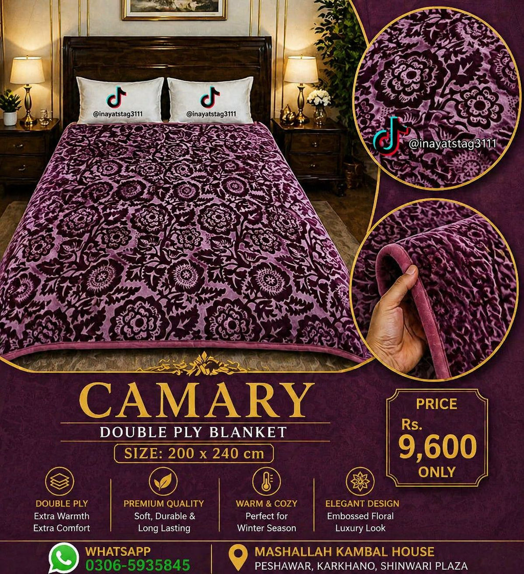 Camary Premium Double Ply Blanket – Luxury Golden Collection