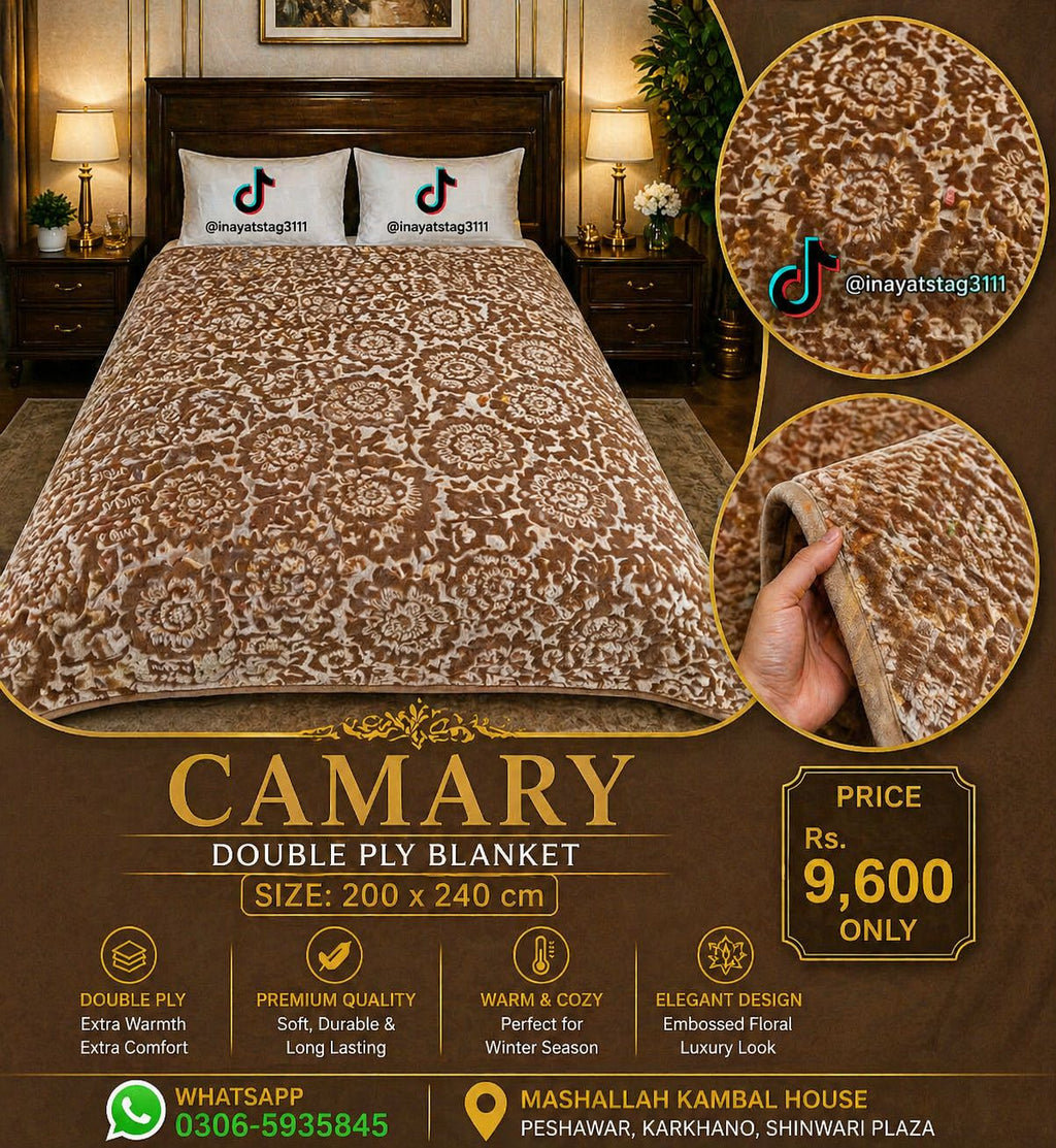 Camary Premium Double Ply Blanket – Luxury Golden Collection