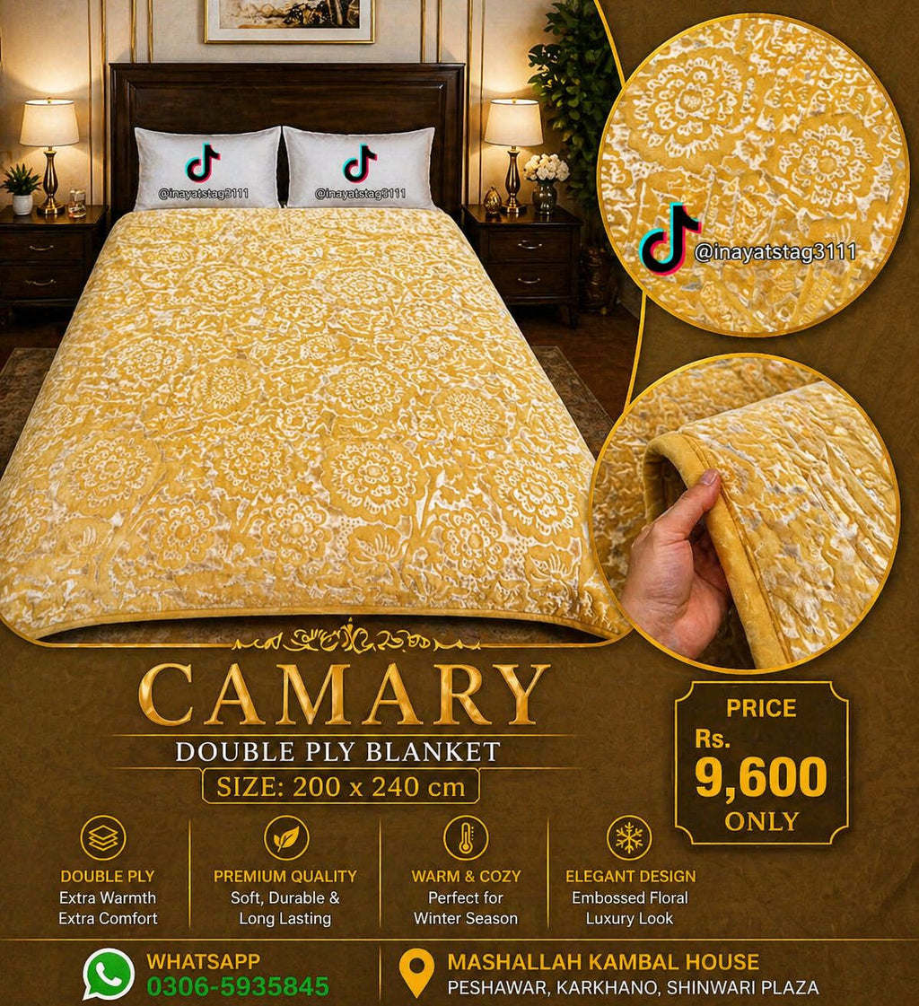 Camary Premium Double Ply Blanket – Luxury Golden Collection
