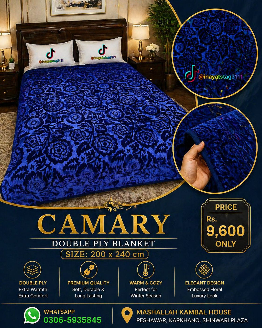 Camary Premium Double Ply Blanket – Luxury Golden Collection
