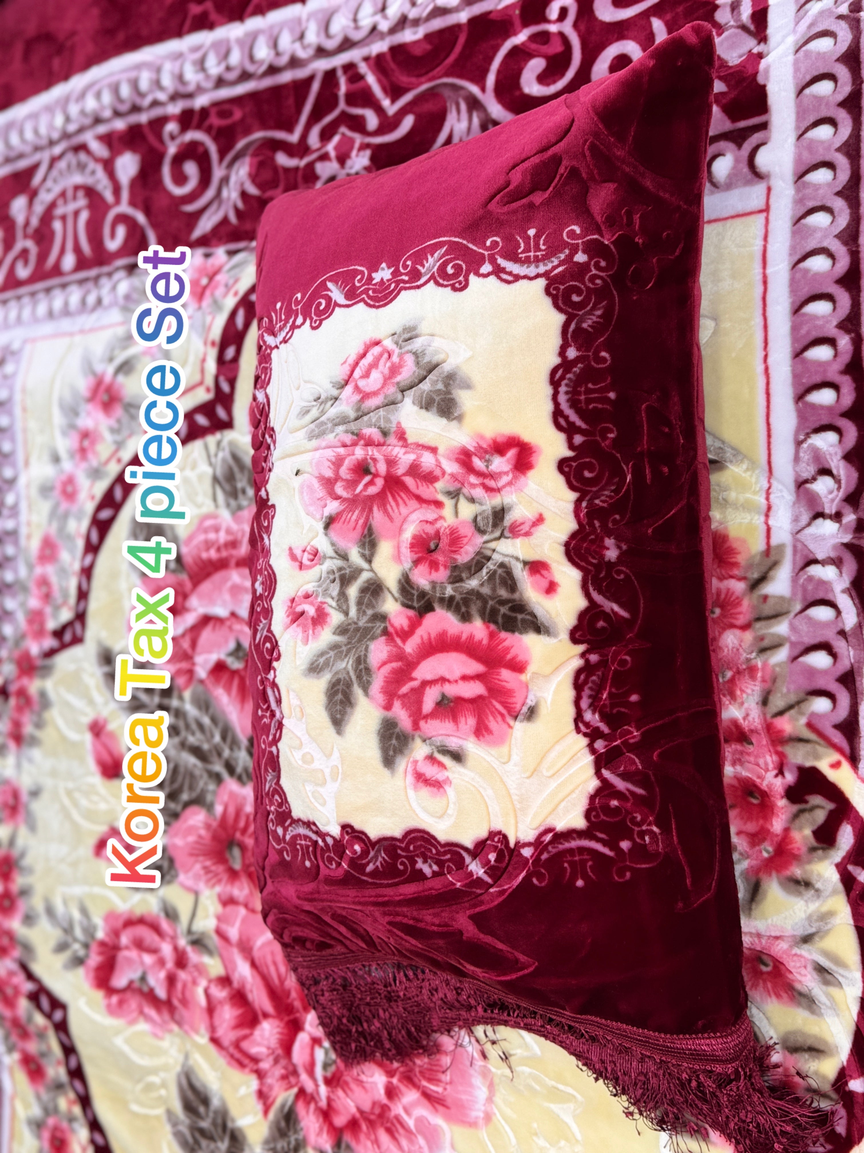 Korea Tax 4-Piece Embossed Bedding Set | Mashallah Kambal House