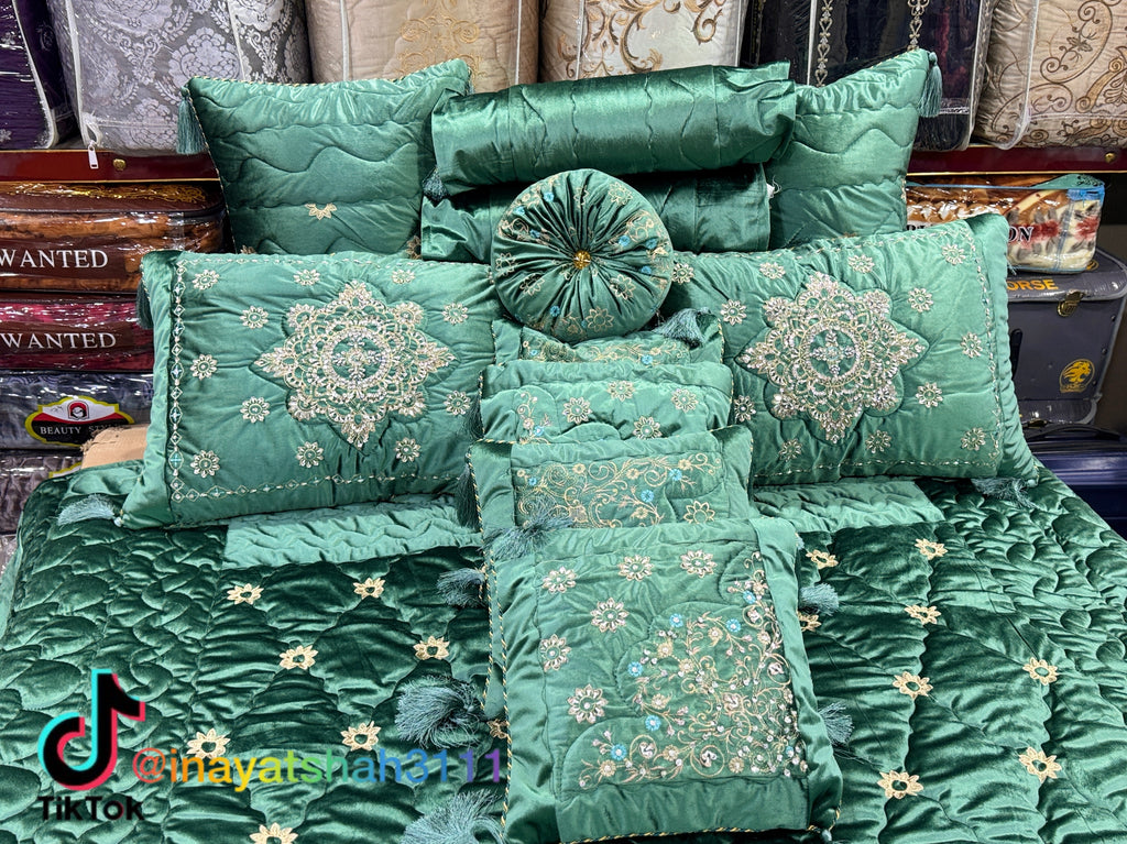 Handmade 13-Piece Razai Set – Premium Leather Cloth