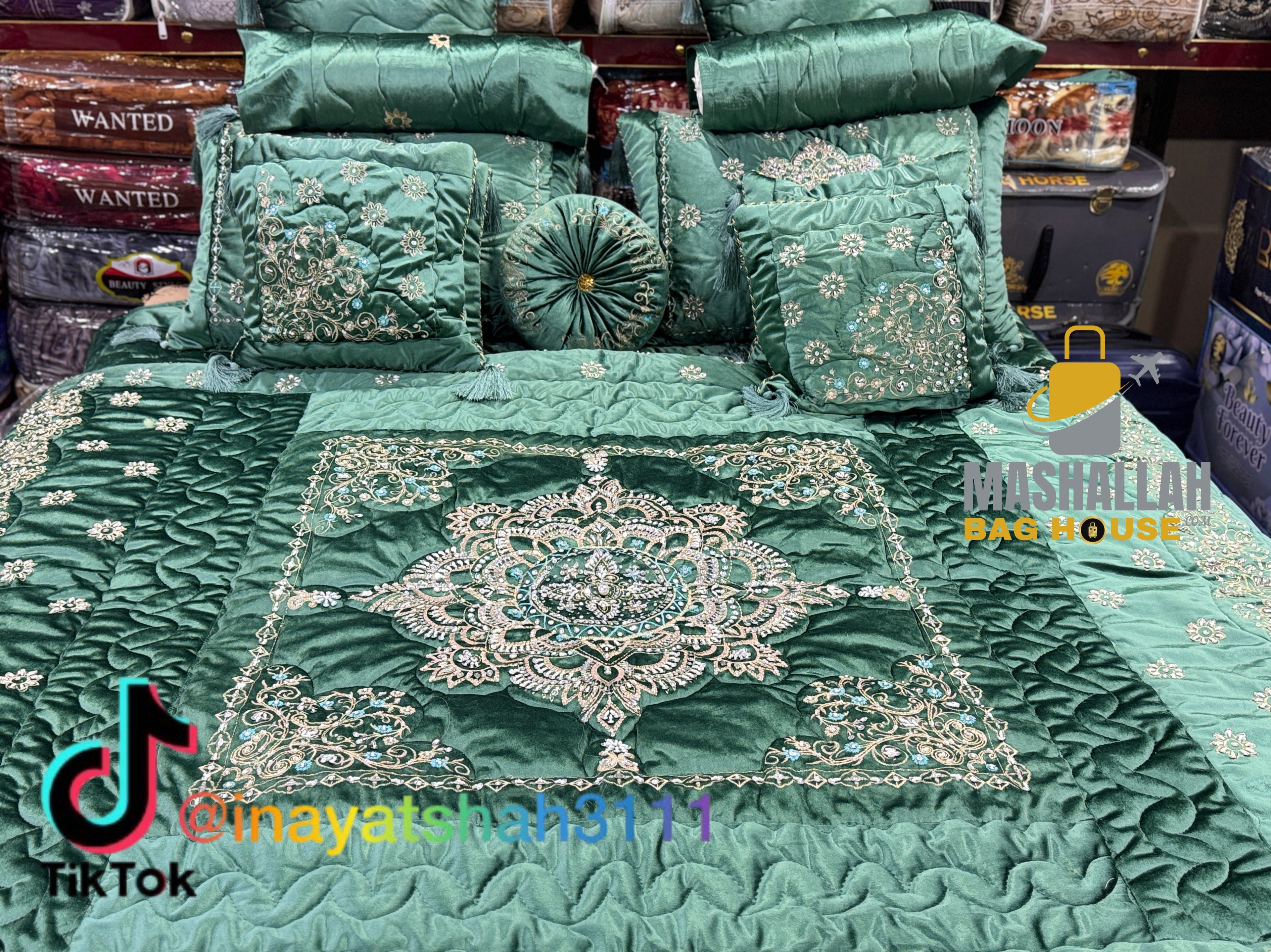 Handmade 13-Piece Razai Set – Premium Leather Cloth