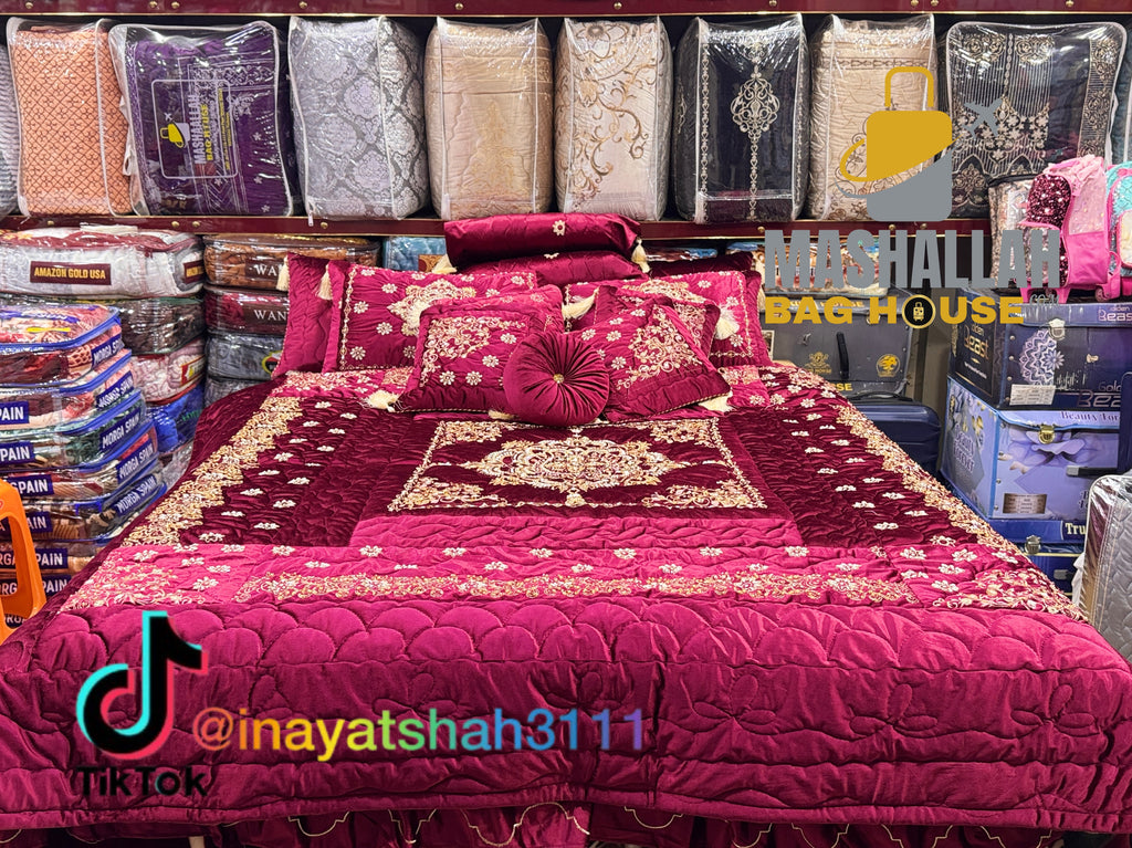 Handmade 13-Piece Razai Bedding Set – Premium Leather Cloth