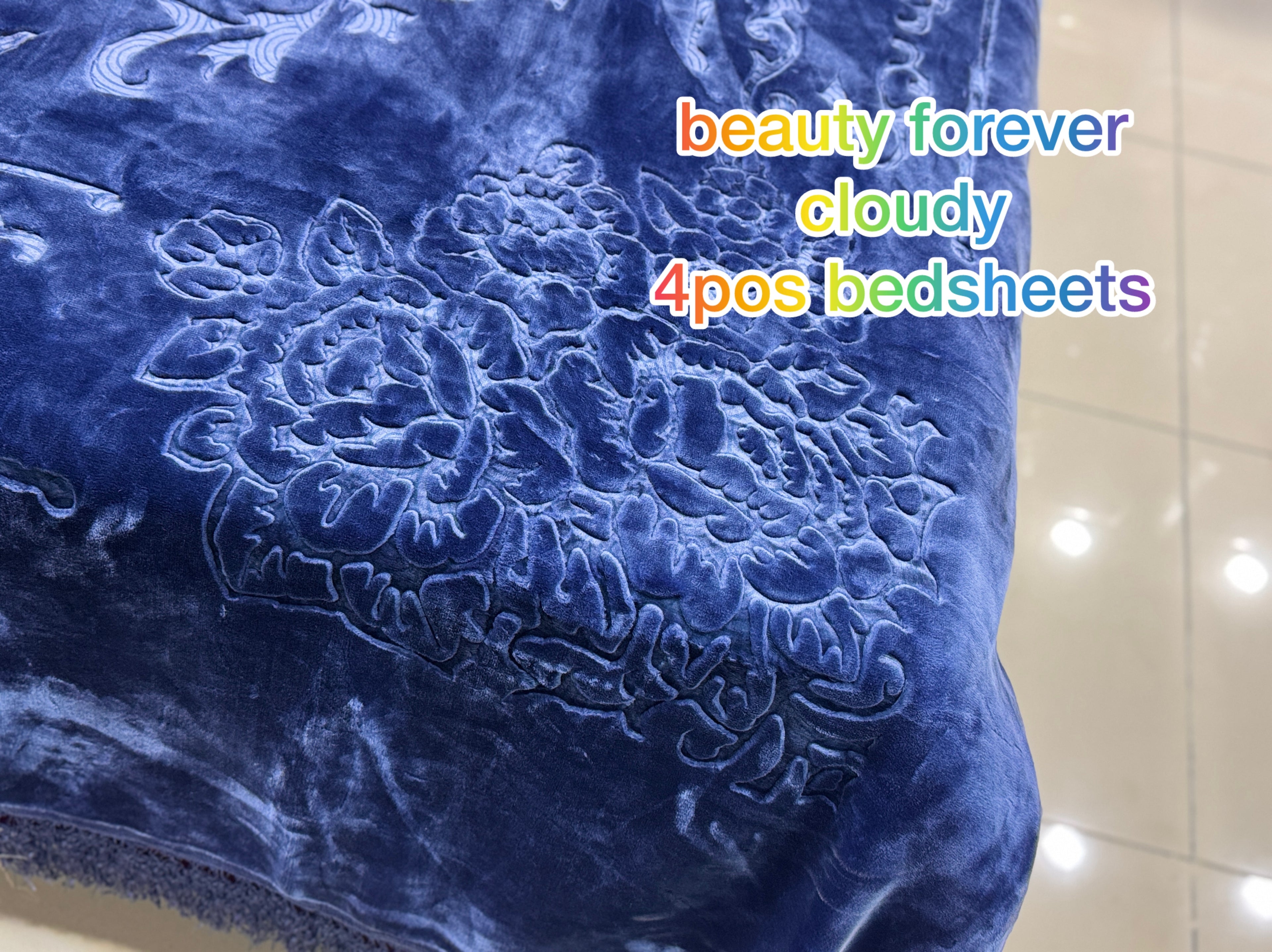 Beauty Forever Cloudy 4-Piece Bedsheet Set – Embossed Blanket & Bedspread