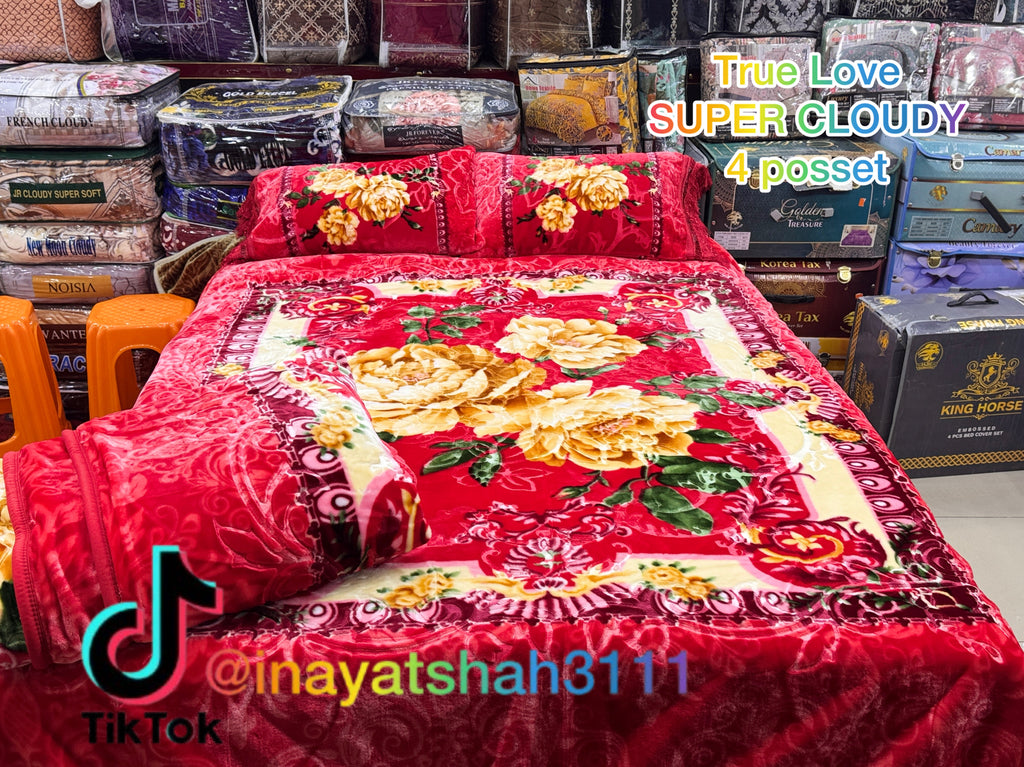 Tue Love Super Cloudy 4-Piece Embossed Bedding Set
