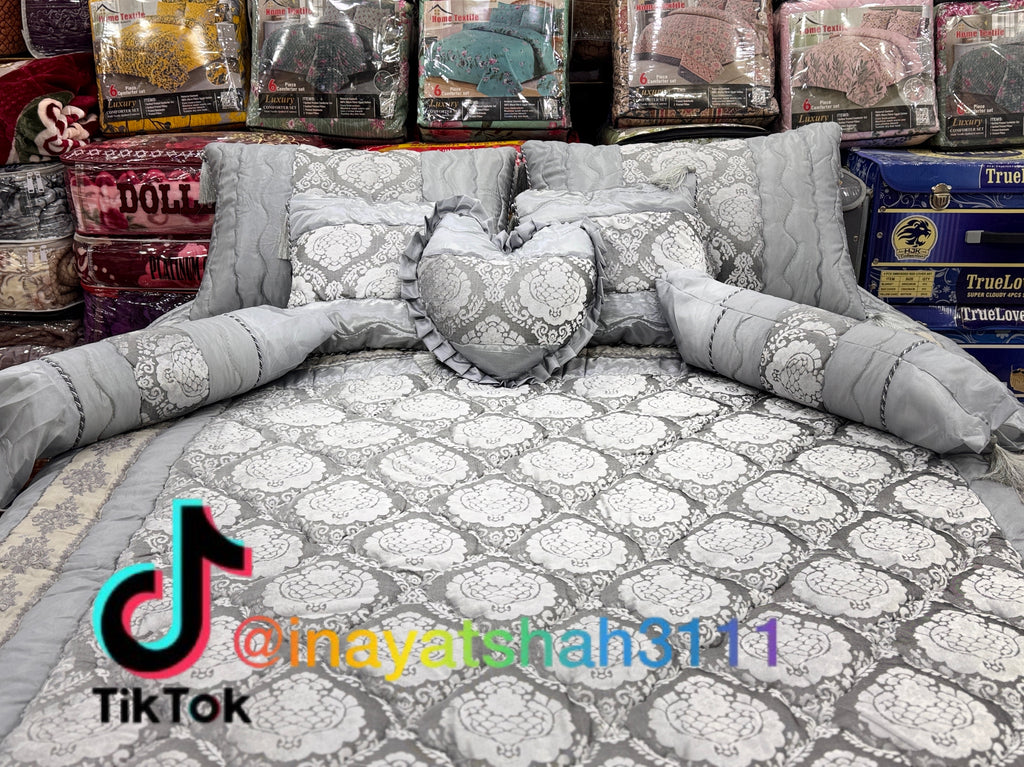 Luxury Embroidered 9-Piece Razai Set – Premium Leather Touch
