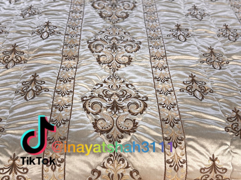 Luxury 9-Piece Embroidered Razai Set – Premium Leather Cloth