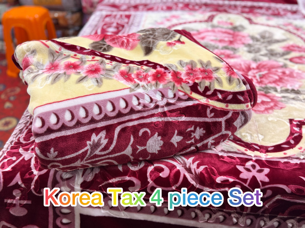 Korea Tax 4-Piece Embossed Bedding Set | Mashallah Kambal House