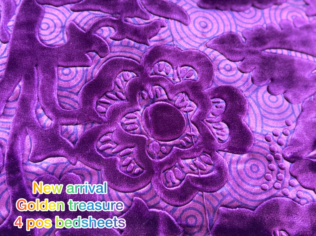 Golden Treasure 4-Piece Embossed Bedding Set – New Arrival |