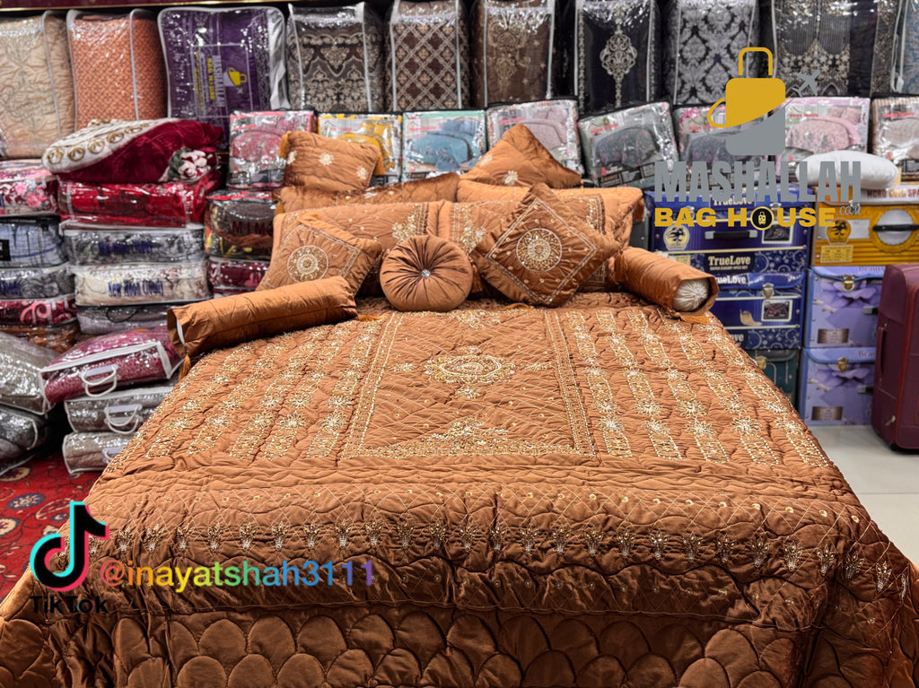 Handcrafted 13-Piece Luxury Razai Bedding Set – Premium Leather Cloth