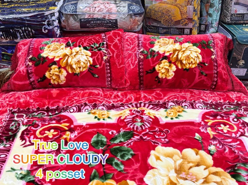 Tue Love Super Cloudy 4-Piece Embossed Bedding Set