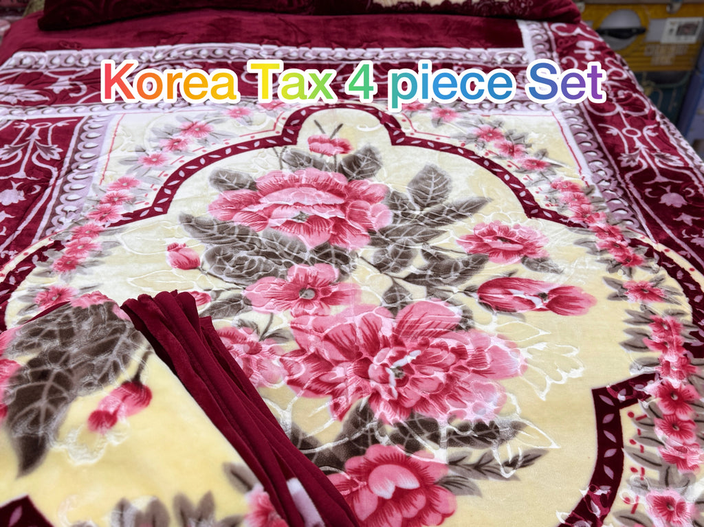 Korea Tax 4-Piece Embossed Bedding Set | Mashallah Kambal House