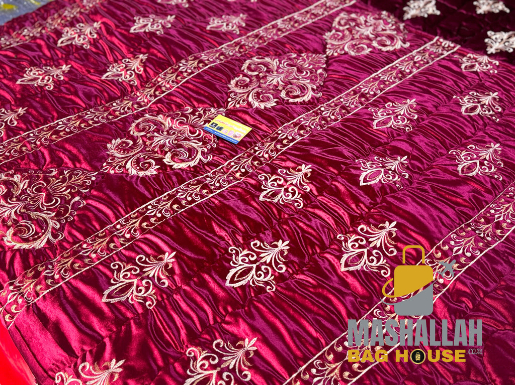 Luxury 9-Piece Embroidered Razai Set – Premium Leather Cloth