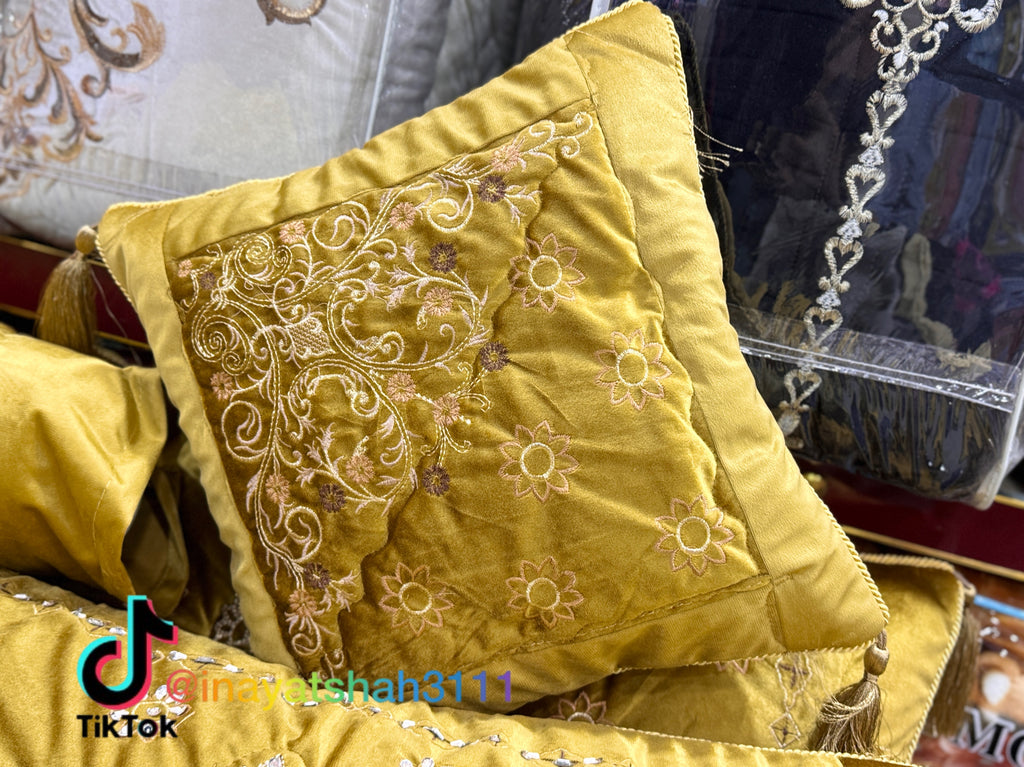 Handmade 13-Piece Luxury Razai Bedding Set – Premium Leather Cloth