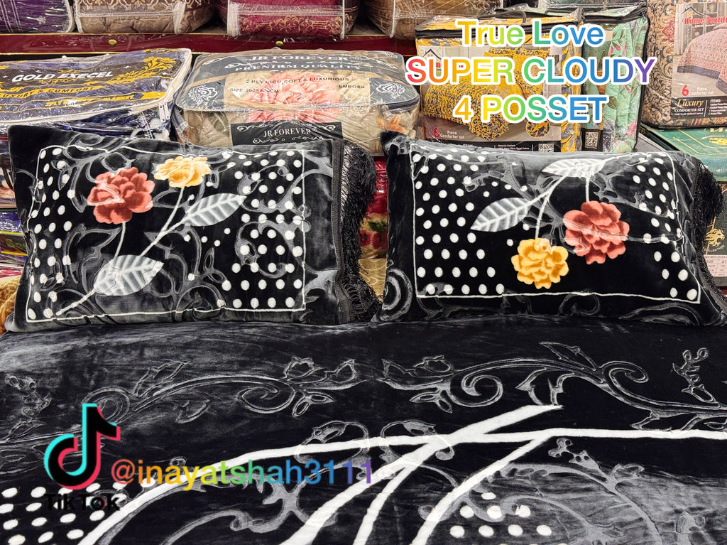 Tue Love Super Cloudy 4-Piece Embossed Bedding Set